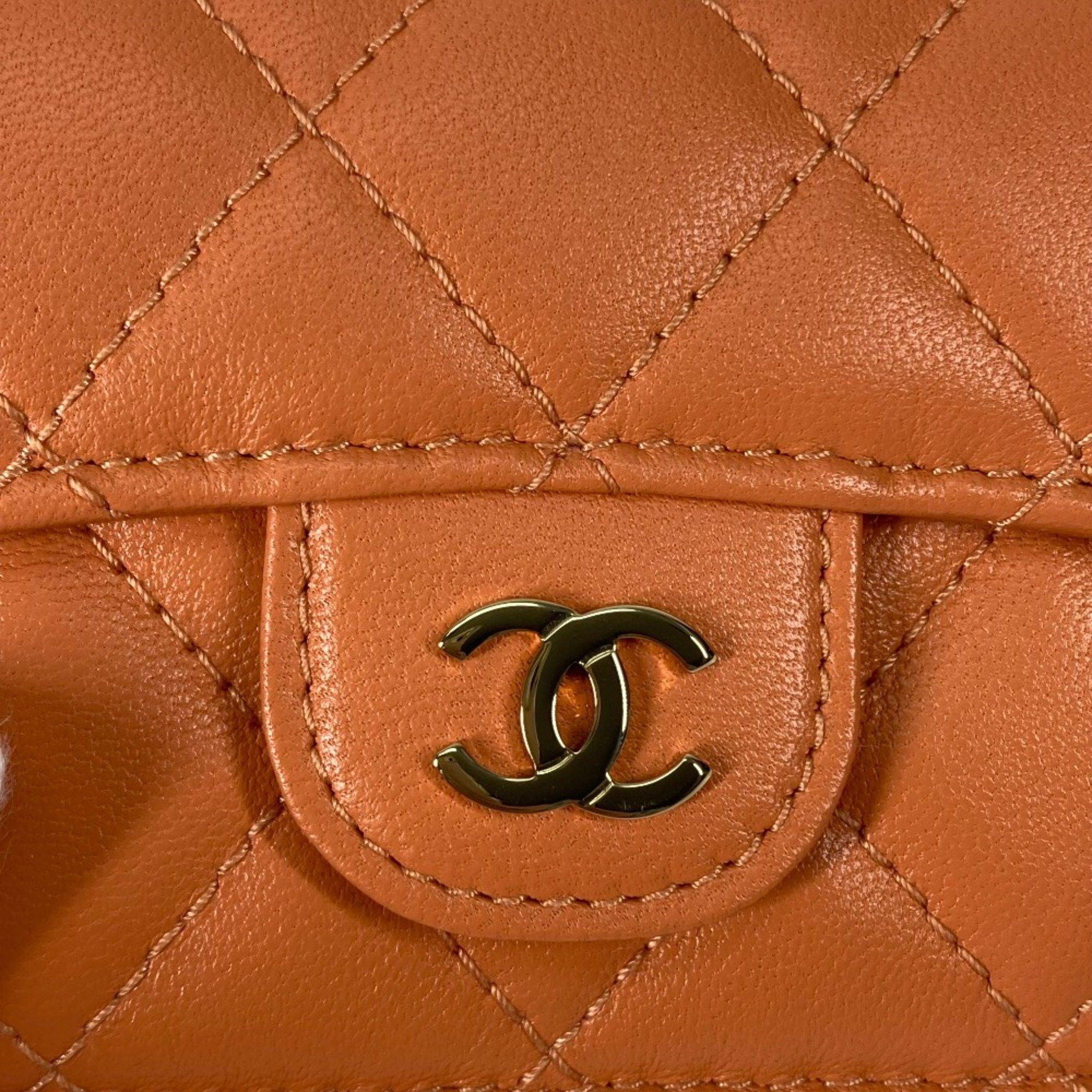 Chanel Chanel AP0230 CC Mark Compact wallet Trifold wallet Orange GoldHardware Size ONE SIZE - 11 Thumbnail