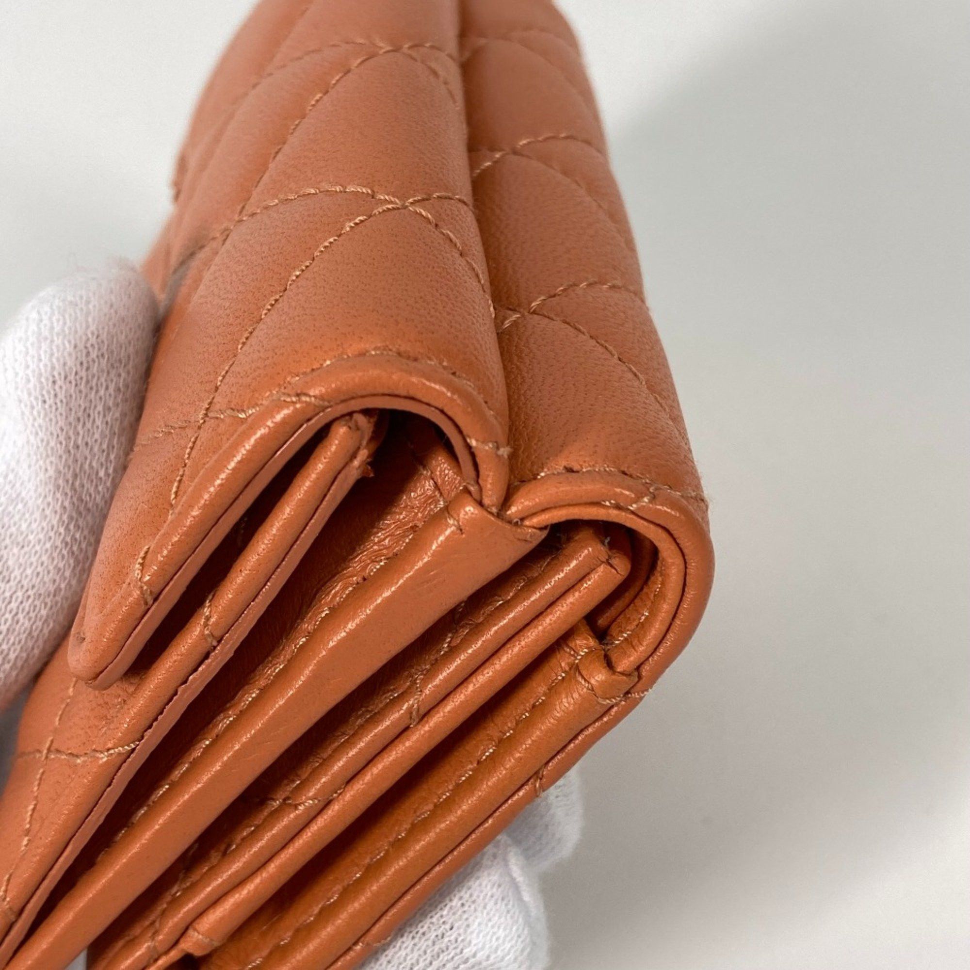 Chanel Chanel AP0230 CC Mark Compact wallet Trifold wallet Orange GoldHardware Size ONE SIZE - 7 Thumbnail