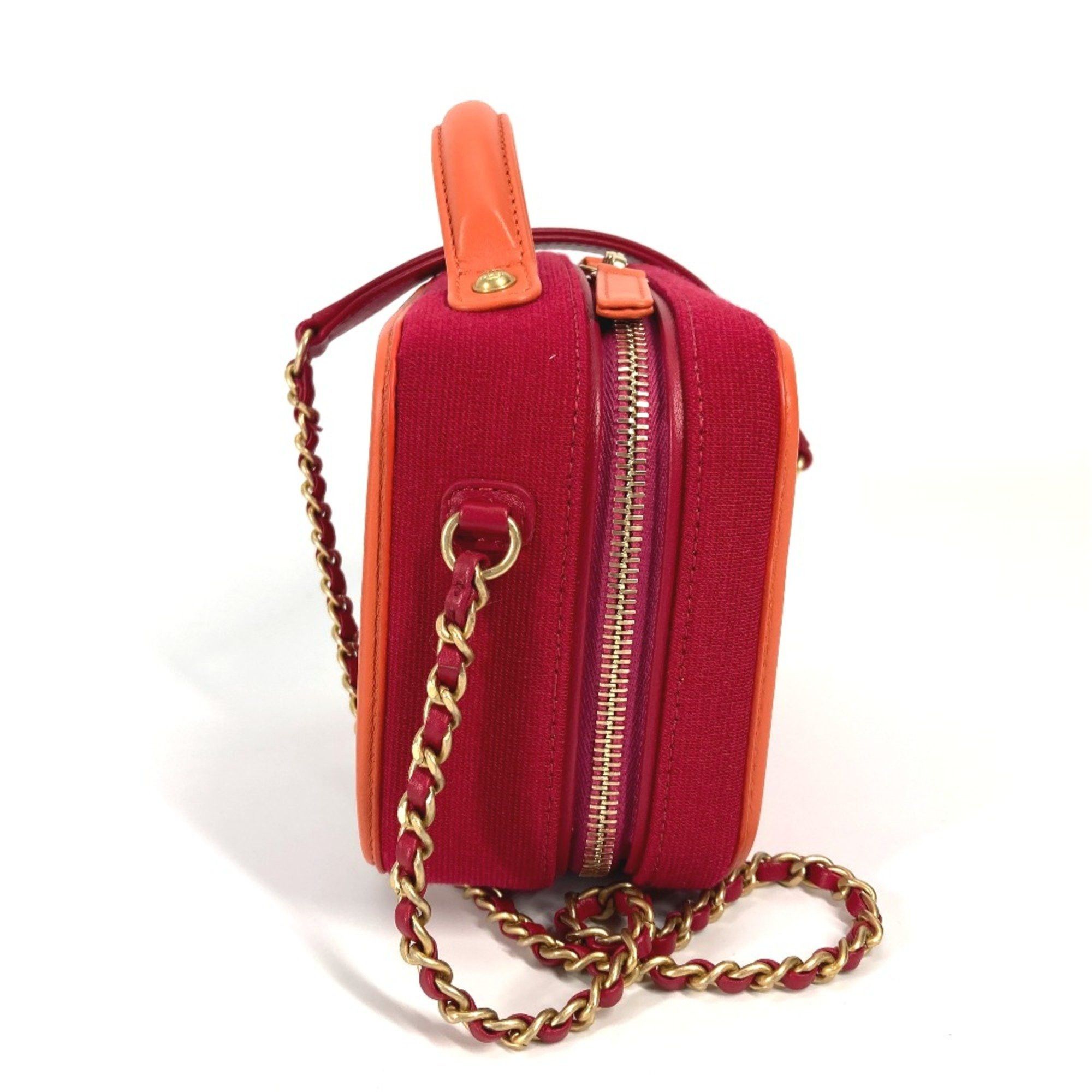 Chanel Chanel CC Mark Crossbody 2WAY bag Chain Shoulder Bag Red Orange Size ONE SIZE - 3 Thumbnail