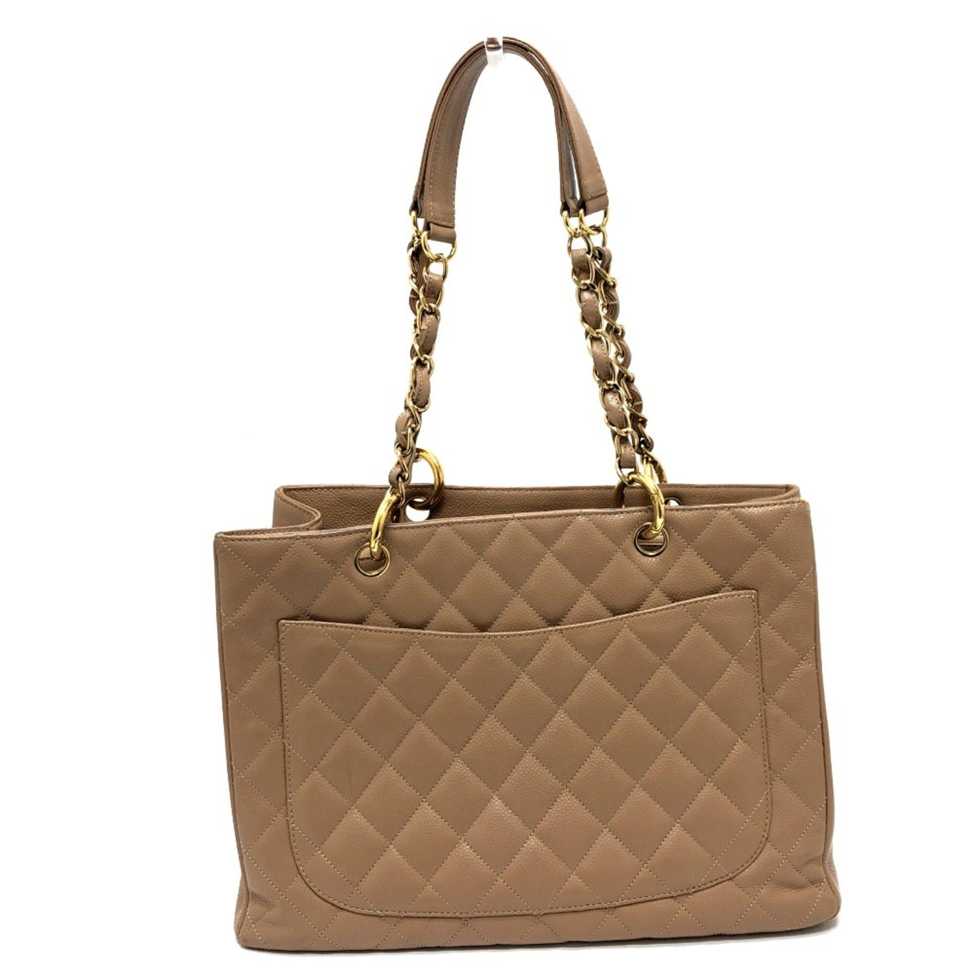 Chanel Chanel Tote Bag Double Chain Bags Shoulder Bag Beige GoldHardware Size ONE SIZE - 2 Thumbnail