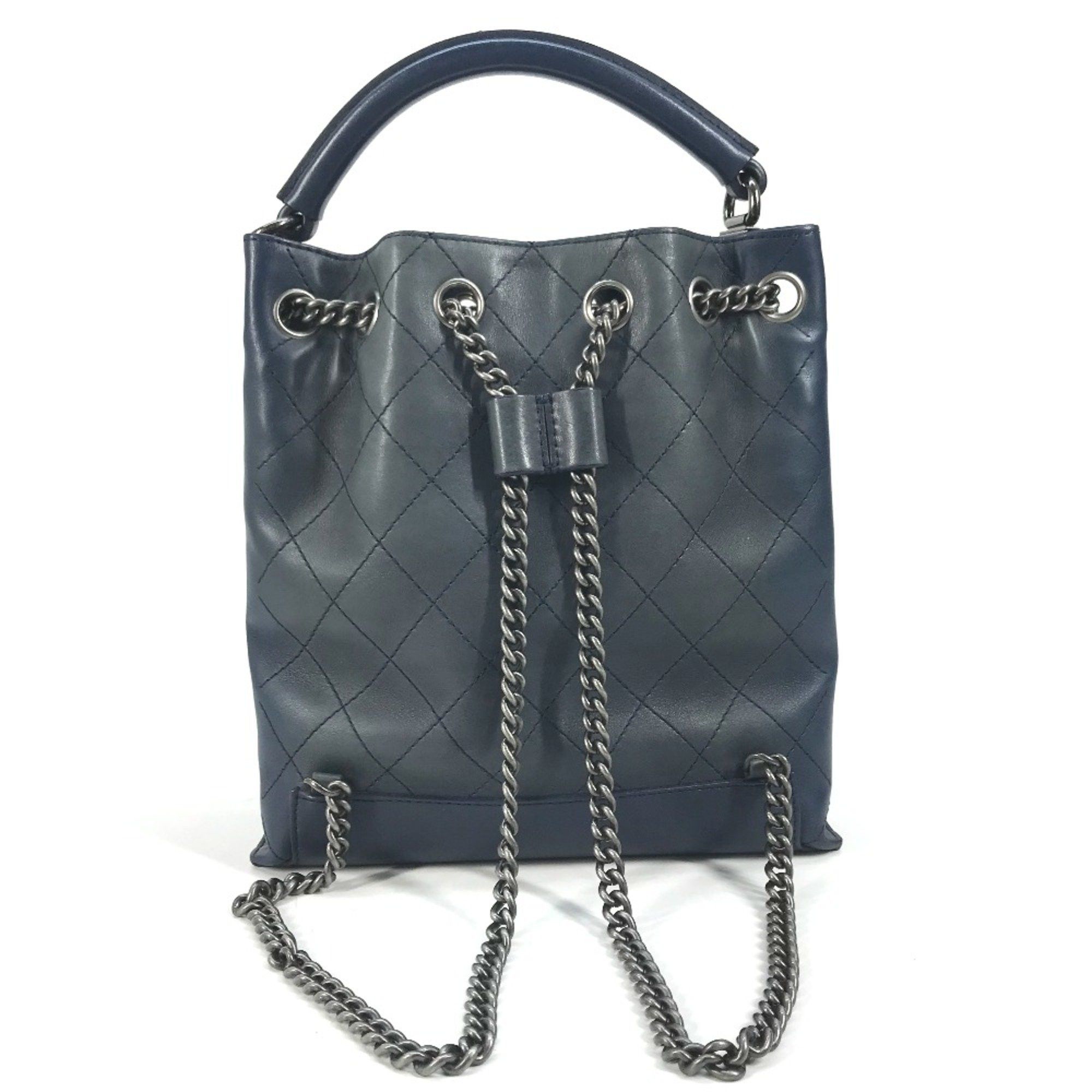 Chanel Chanel Shoulder 3WAY Drawstring Handbag Chain Bag Shoulder Bag blue Size ONE SIZE - 2 Thumbnail