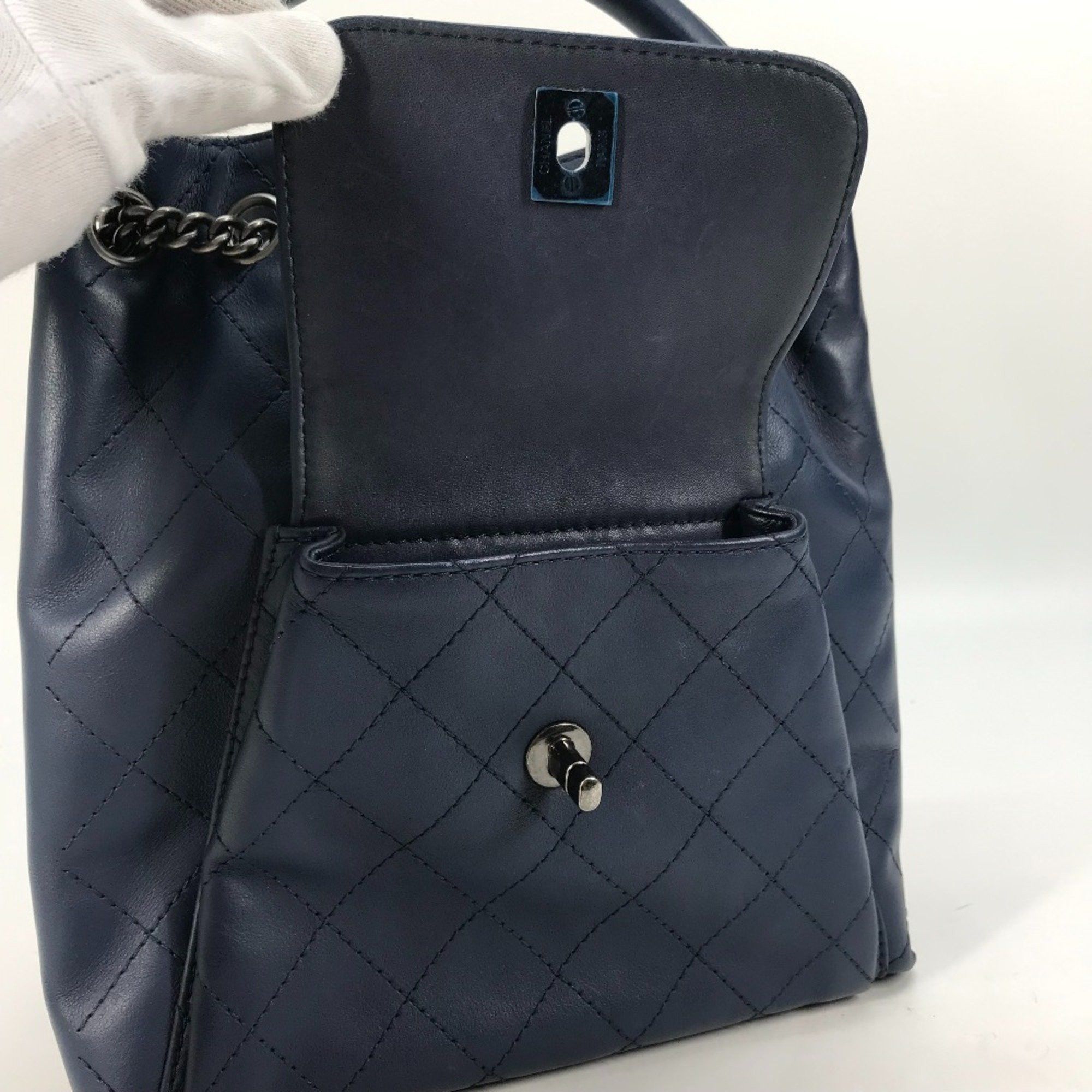 Chanel Chanel Shoulder 3WAY Drawstring Handbag Chain Bag Shoulder Bag blue Size ONE SIZE - 7 Thumbnail