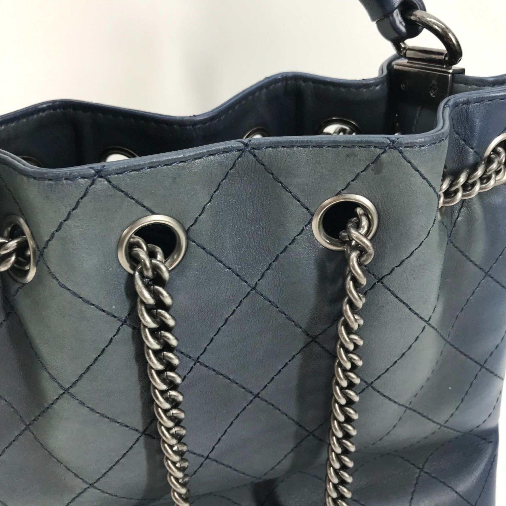 Chanel Chanel Shoulder 3WAY Drawstring Handbag Chain Bag Shoulder Bag blue Size ONE SIZE - 14 Thumbnail