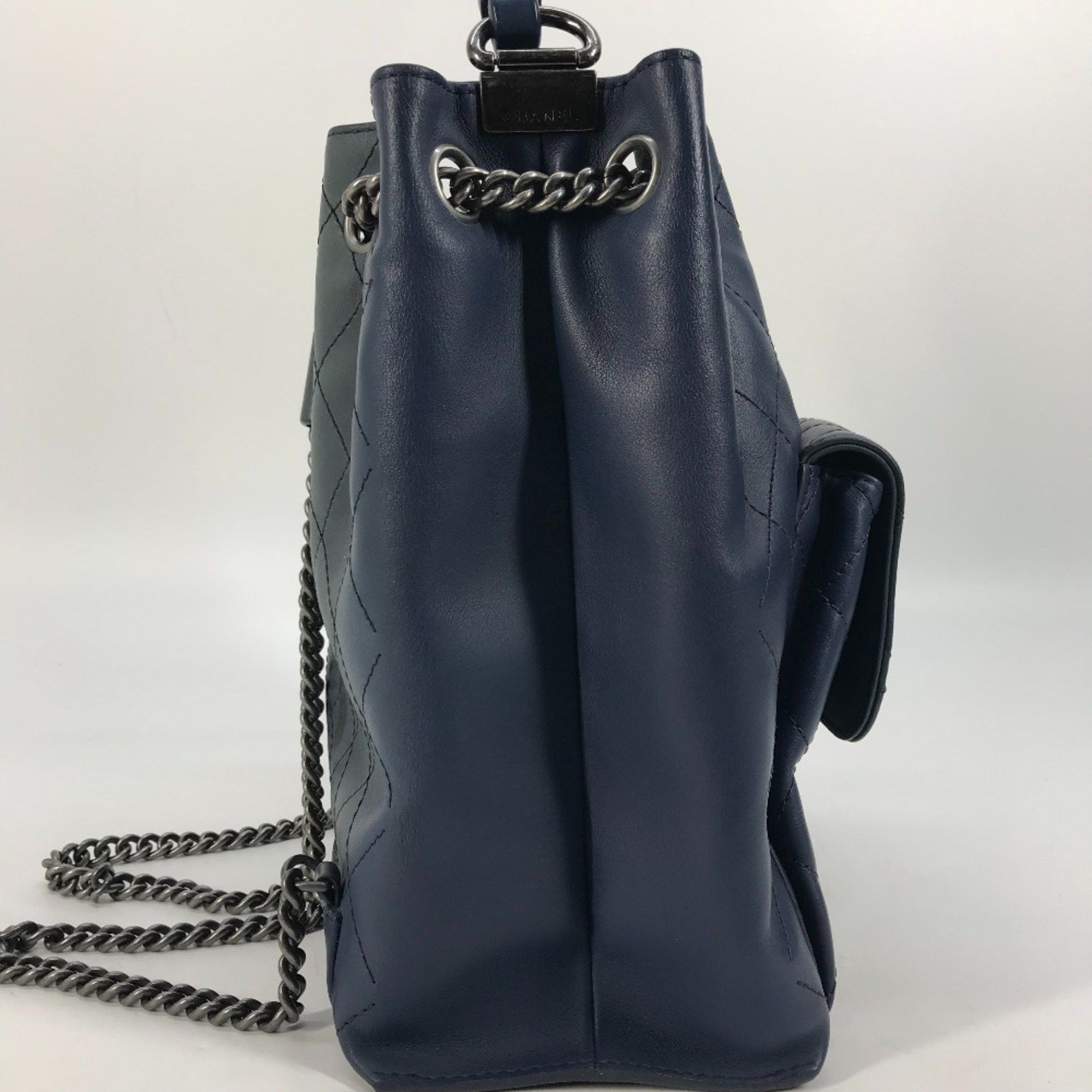 Chanel Chanel Shoulder 3WAY Drawstring Handbag Chain Bag Shoulder Bag blue Size ONE SIZE - 4 Thumbnail