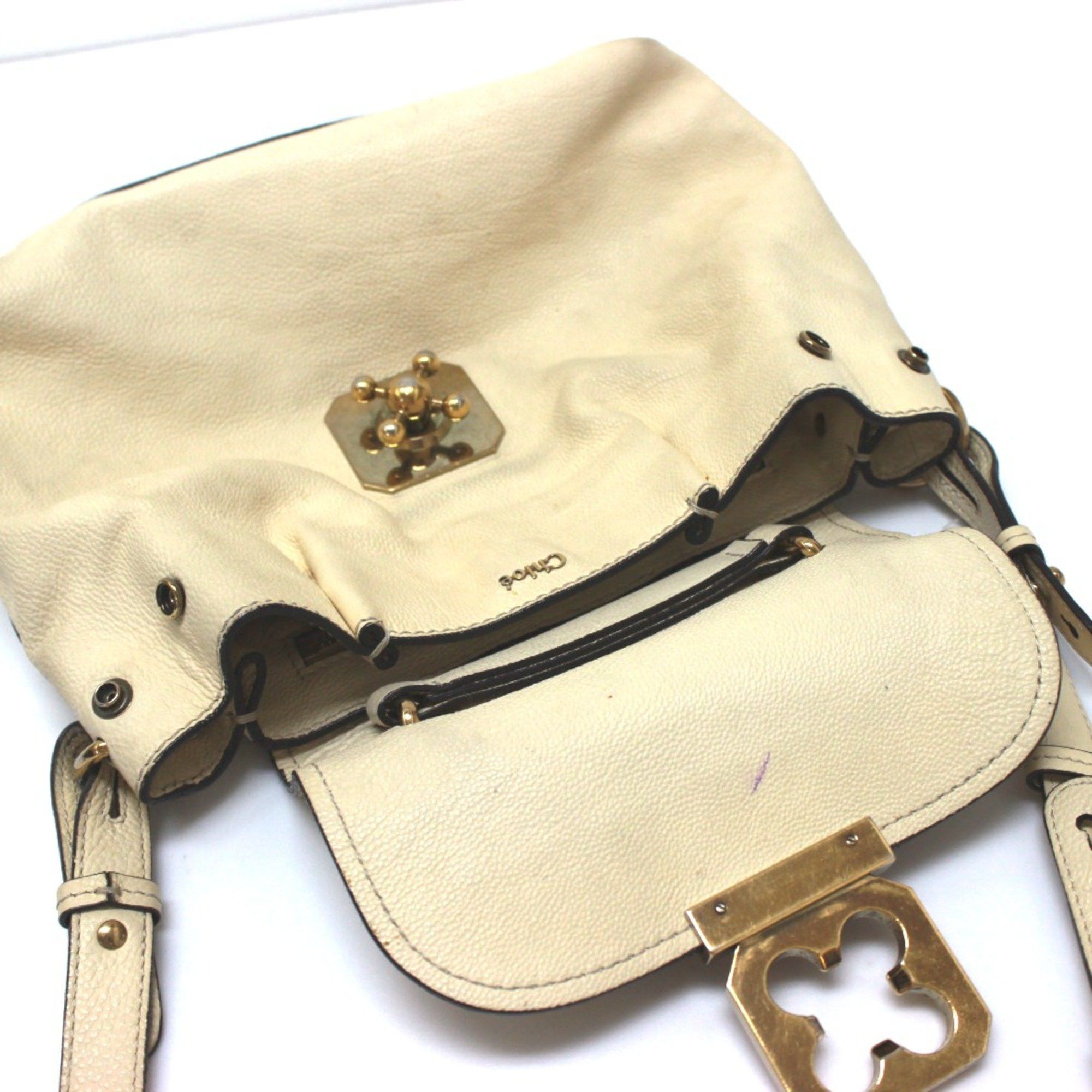 Chloe Chloe Bag 2WAY Hand Bag Shoulder Bag Beige Light Beige Size ONE SIZE - 11 Thumbnail