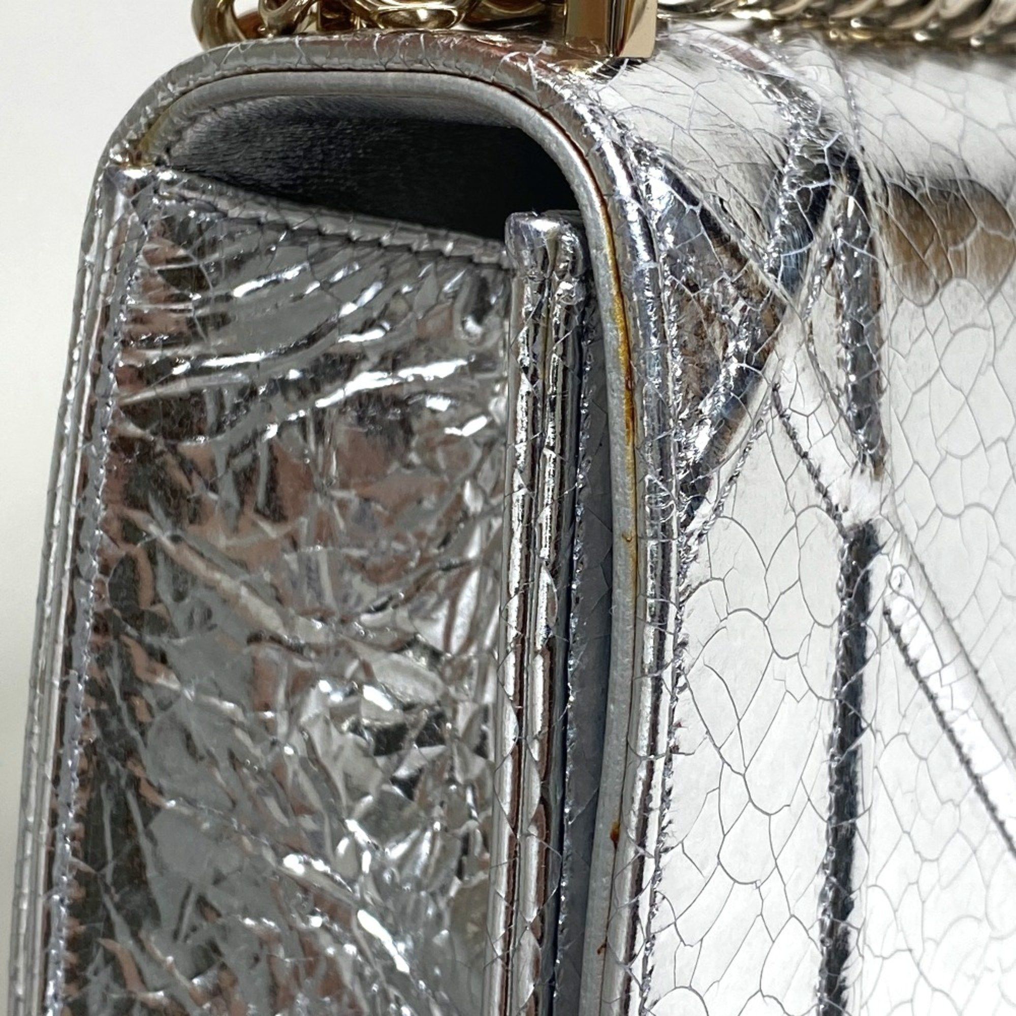 Dior CHRISTIAN DIOR Small flap bag Bag Chain Shoulder Shoulder Bag Silver GoldHardware Size ONE SIZE - 5 Thumbnail