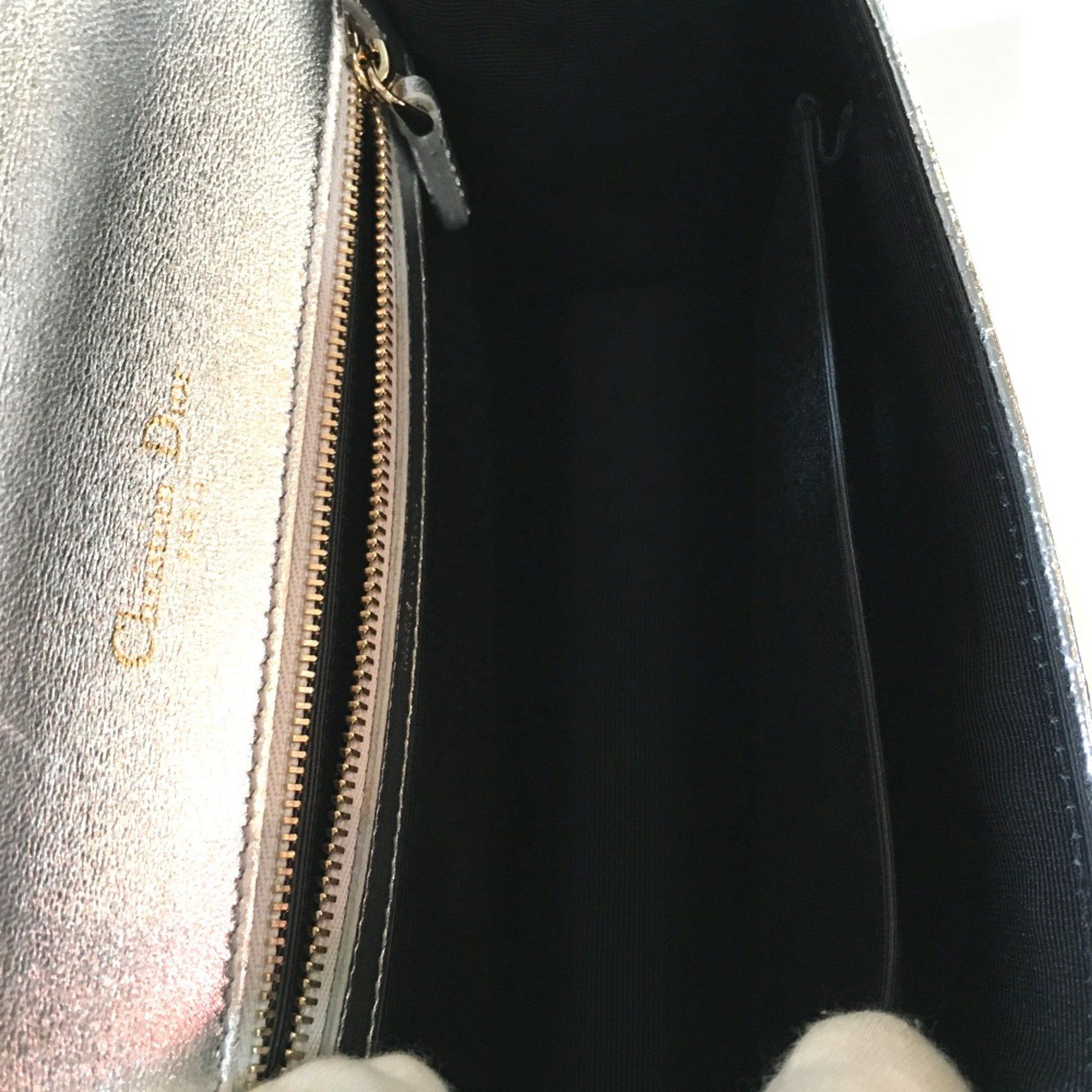 Dior CHRISTIAN DIOR Small flap bag Bag Chain Shoulder Shoulder Bag Silver GoldHardware Size ONE SIZE - 12 Thumbnail