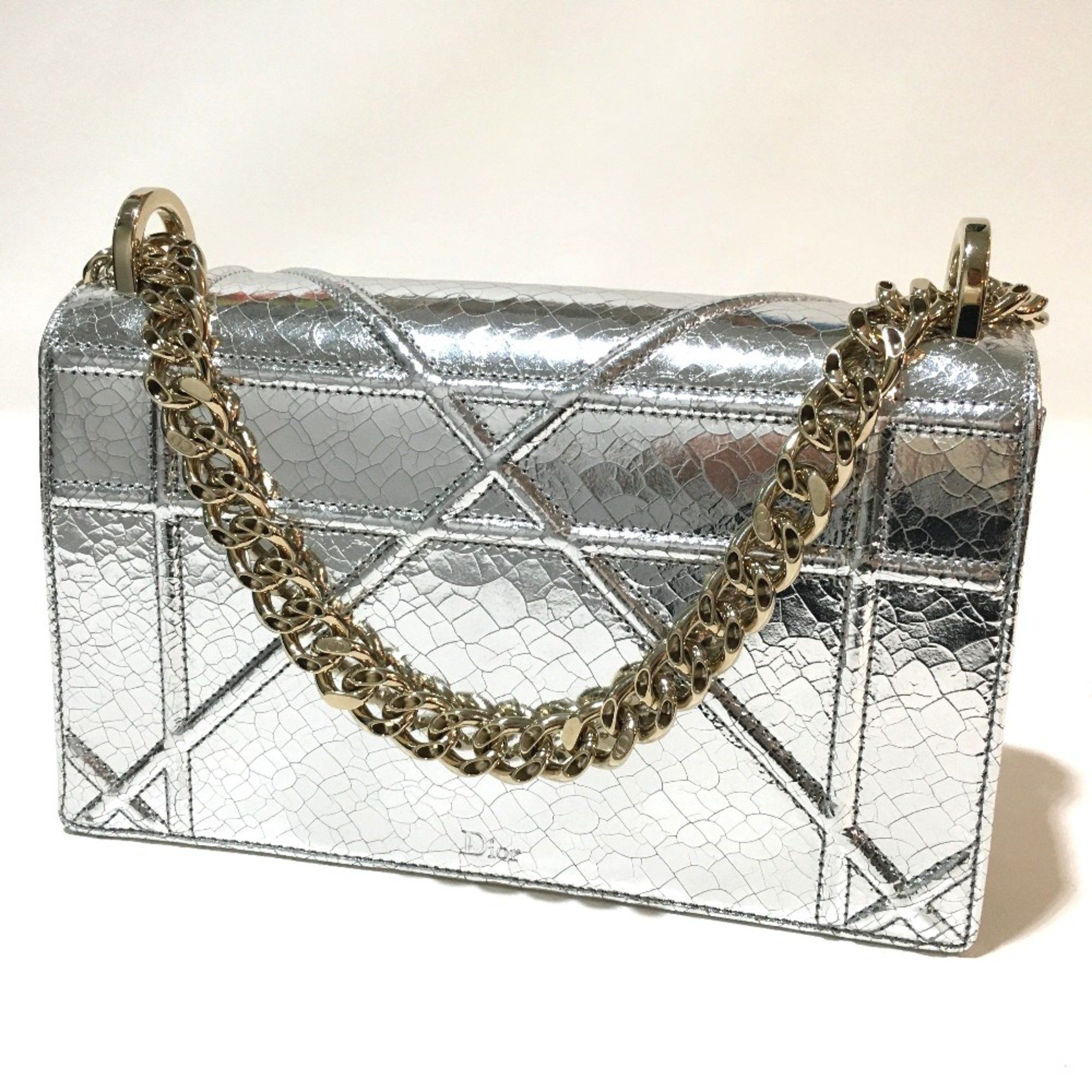 Dior CHRISTIAN DIOR Small flap bag Bag Chain Shoulder Shoulder Bag Silver GoldHardware Size ONE SIZE - 2 Thumbnail