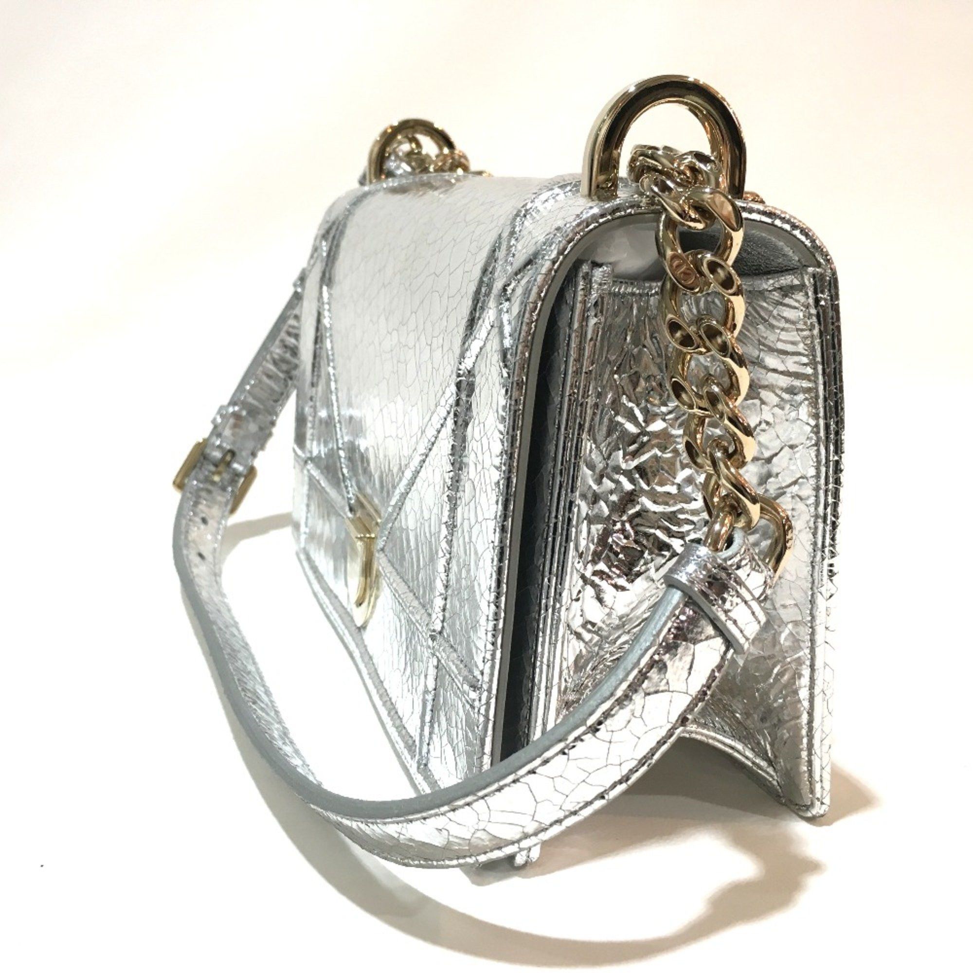 Dior CHRISTIAN DIOR Small flap bag Bag Chain Shoulder Shoulder Bag Silver GoldHardware Size ONE SIZE - 3 Thumbnail
