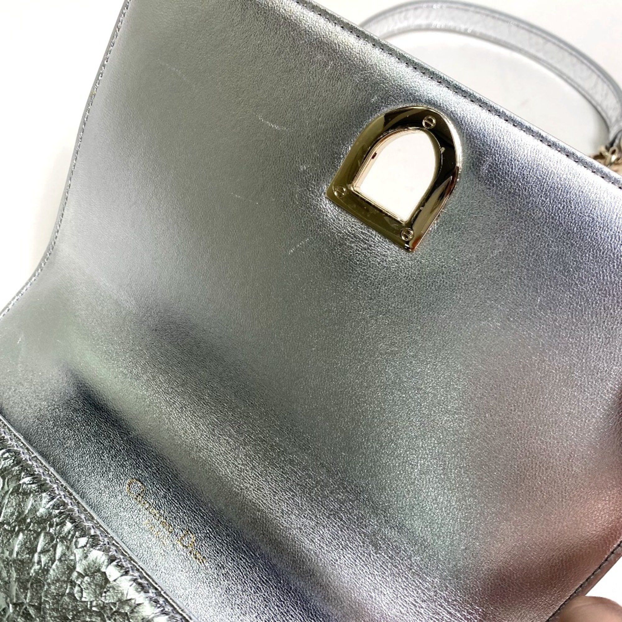 Dior CHRISTIAN DIOR Small flap bag Bag Chain Shoulder Shoulder Bag Silver GoldHardware Size ONE SIZE - 11 Thumbnail