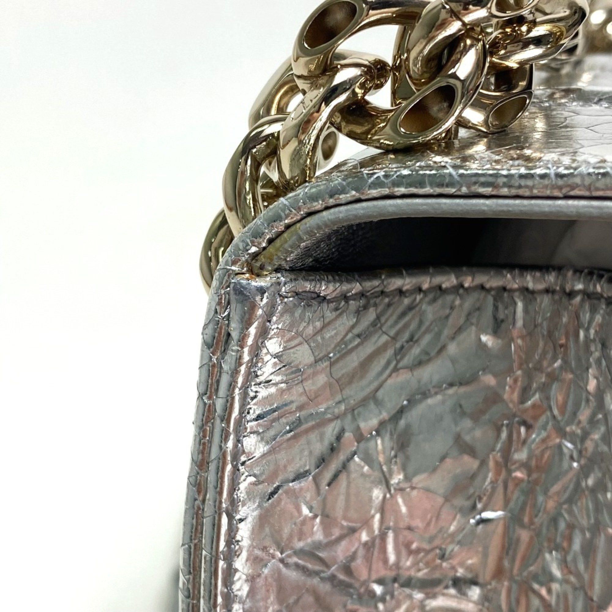 Dior CHRISTIAN DIOR Small flap bag Bag Chain Shoulder Shoulder Bag Silver GoldHardware Size ONE SIZE - 8 Thumbnail