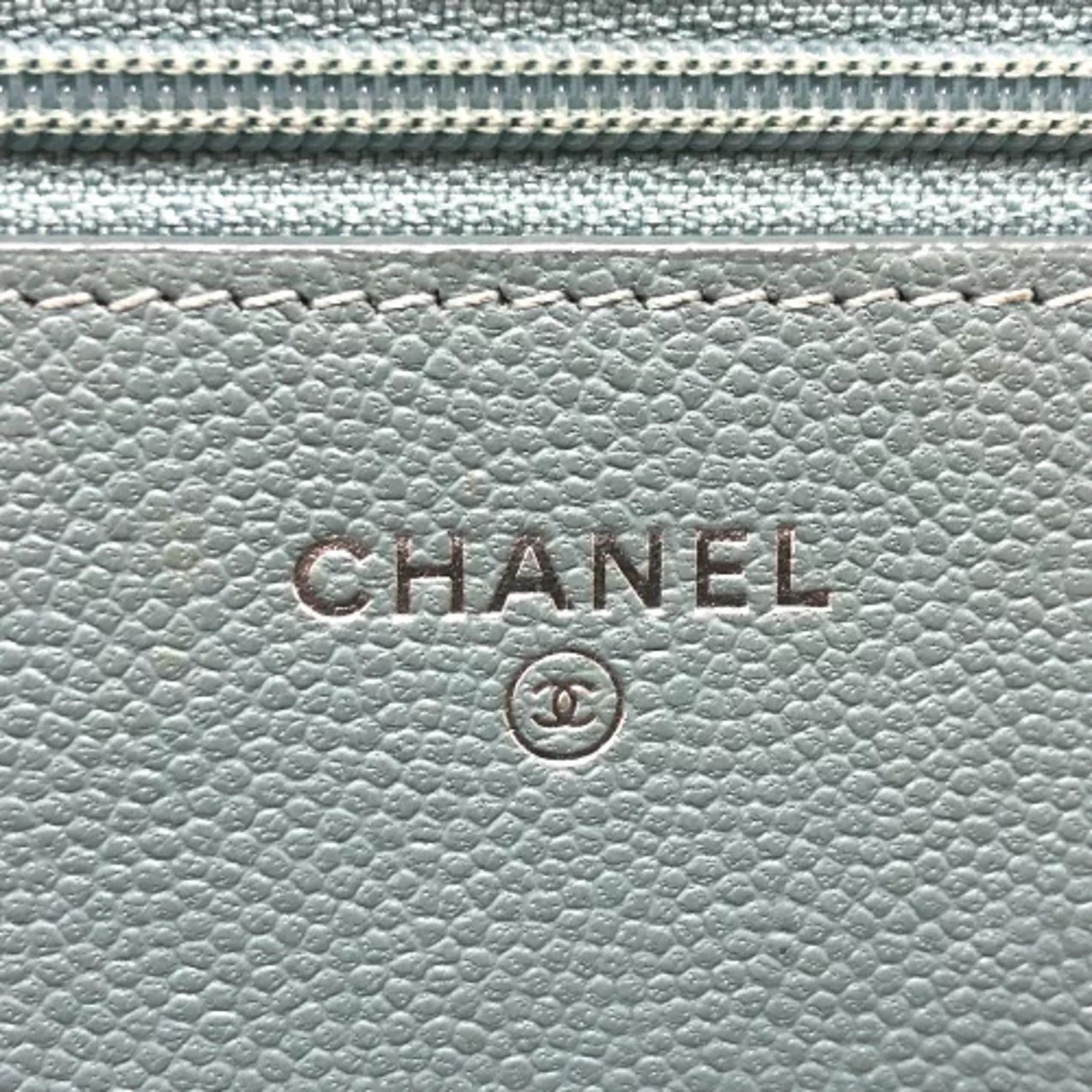 Chanel Chanel Long Wallet Bag Crossbody Chain wallet Shoulder Bag blue SilverHardware Size ONE SIZE - 11 Thumbnail