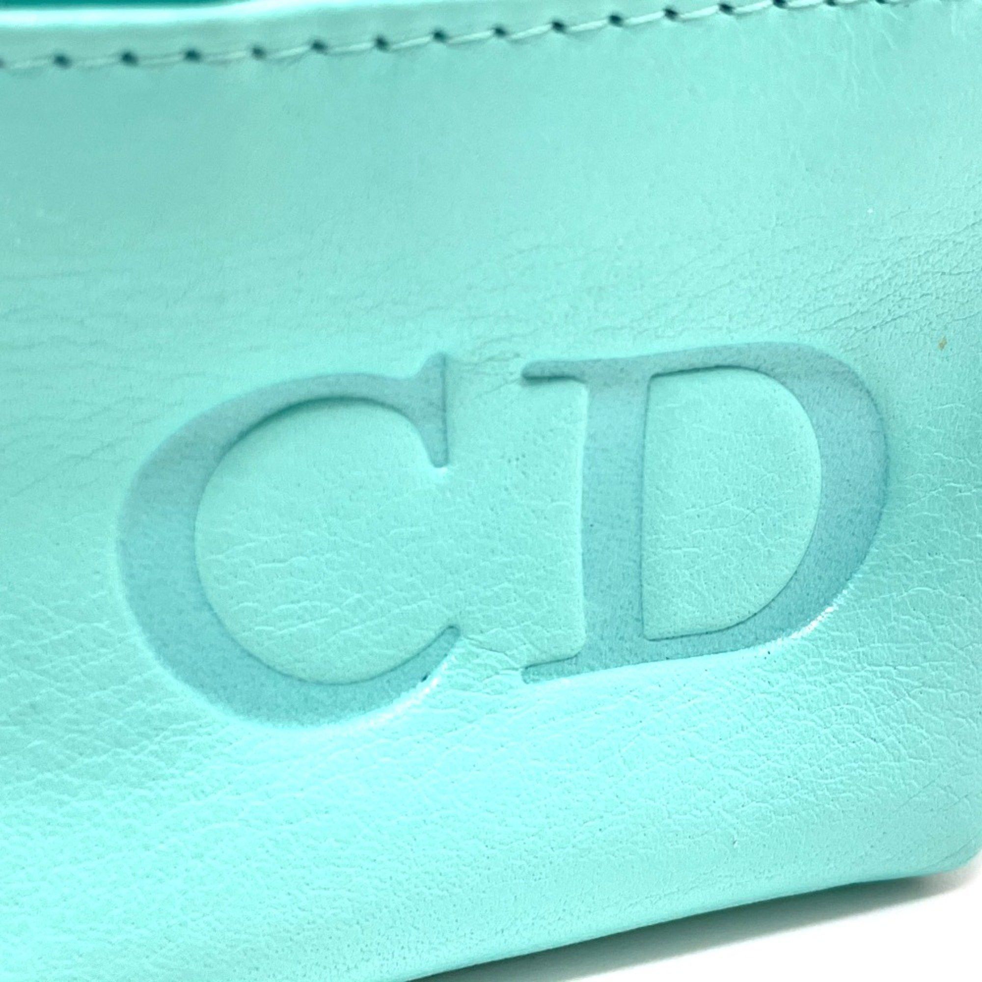 Dior CHRISTIAN DIOR CD logo bag mini pouch charm Hand Bag Turquoise x Gold Hardware Size ONE SIZE - 7 Thumbnail
