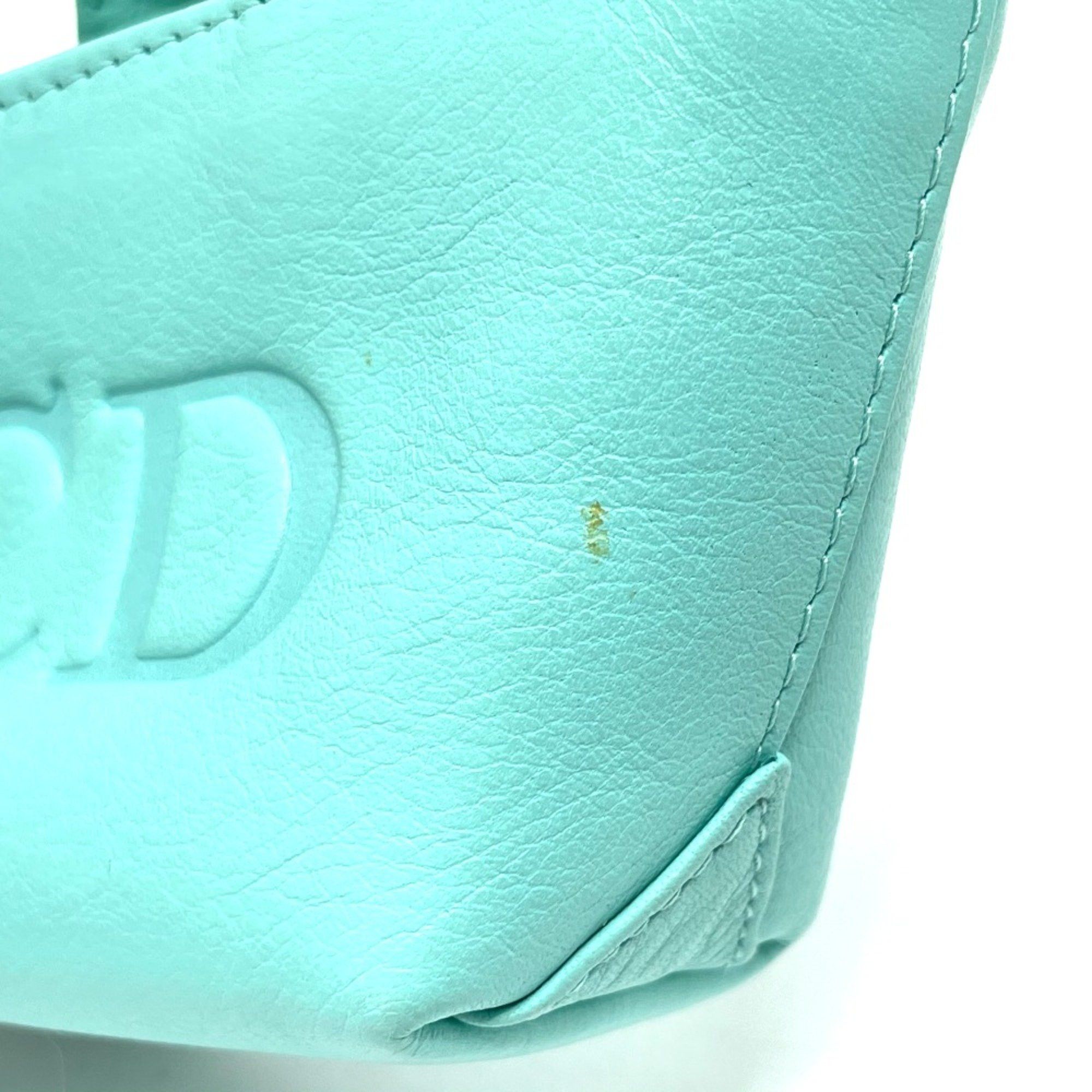 Dior CHRISTIAN DIOR CD logo bag mini pouch charm Hand Bag Turquoise x Gold Hardware Size ONE SIZE - 5 Thumbnail