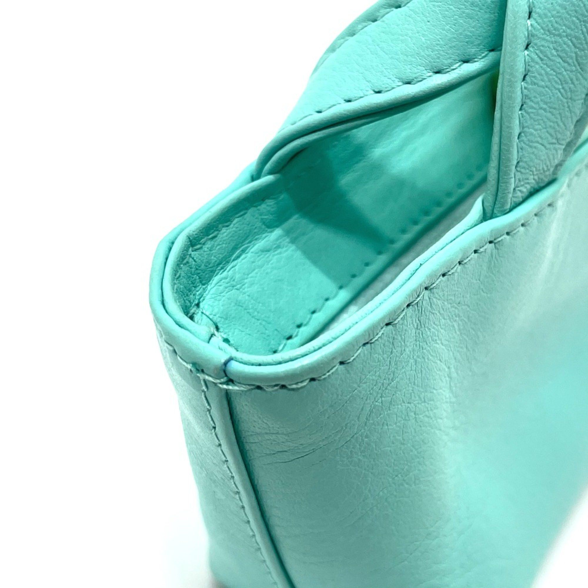 Dior CHRISTIAN DIOR CD logo bag mini pouch charm Hand Bag Turquoise x Gold Hardware Size ONE SIZE - 10 Thumbnail