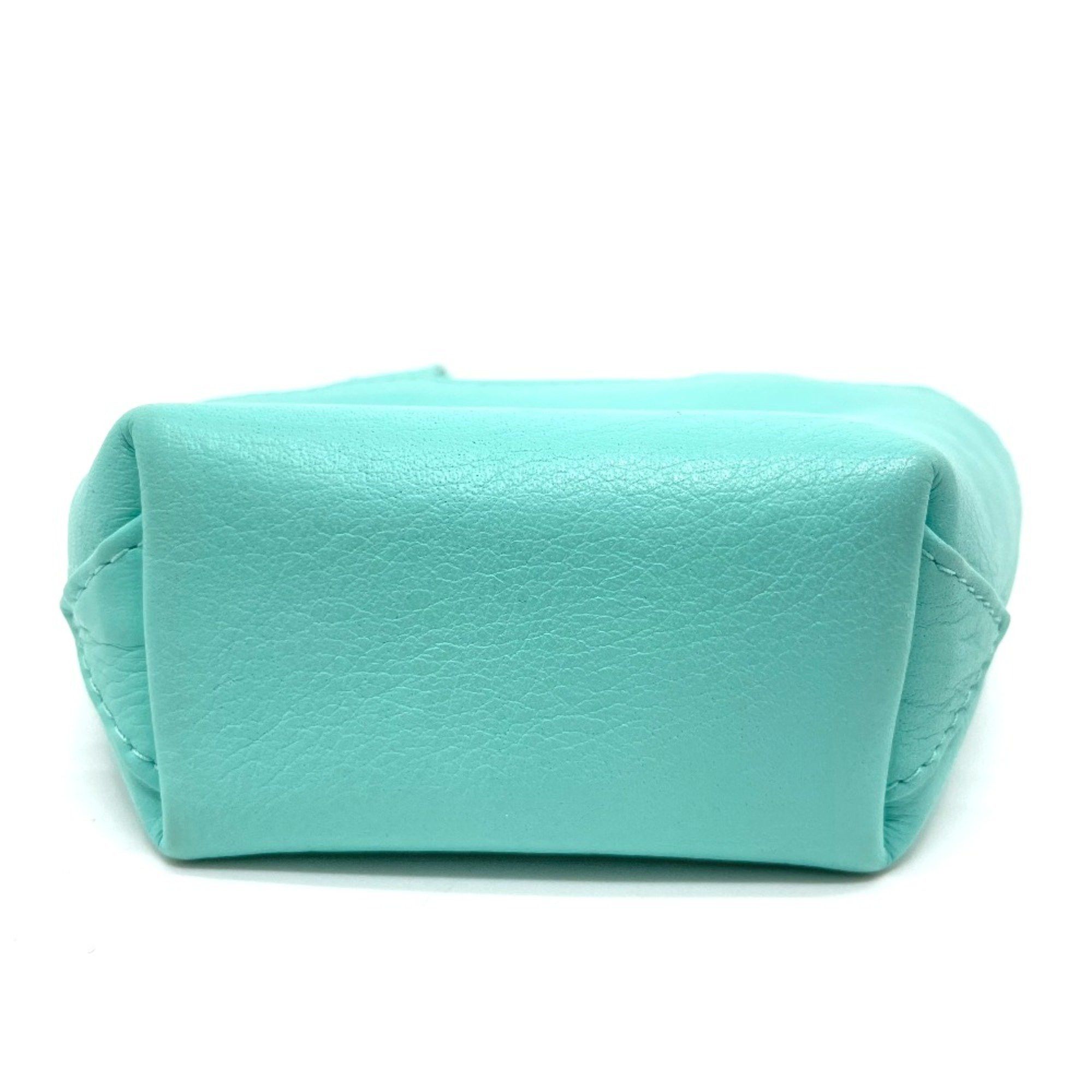 Dior CHRISTIAN DIOR CD logo bag mini pouch charm Hand Bag Turquoise x Gold Hardware Size ONE SIZE - 6 Thumbnail