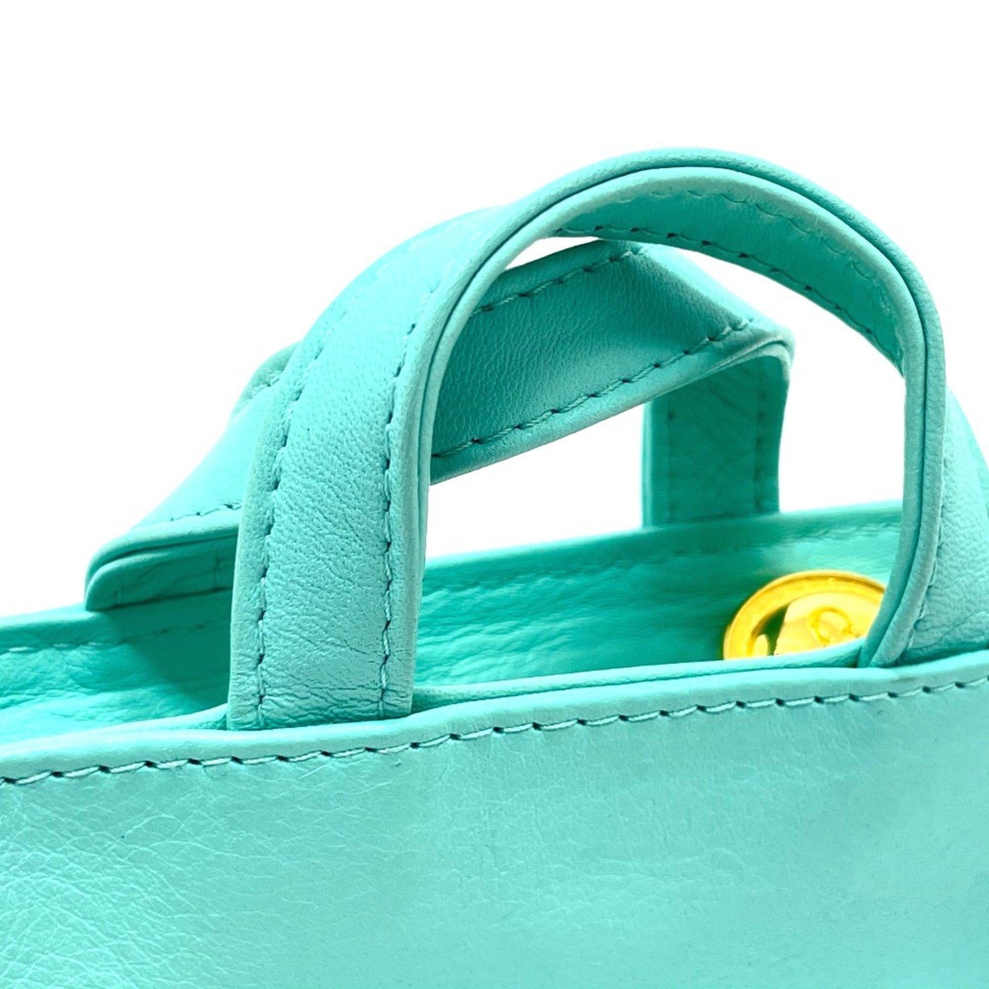 Dior CHRISTIAN DIOR CD logo bag mini pouch charm Hand Bag Turquoise x Gold Hardware Size ONE SIZE - 9 Thumbnail