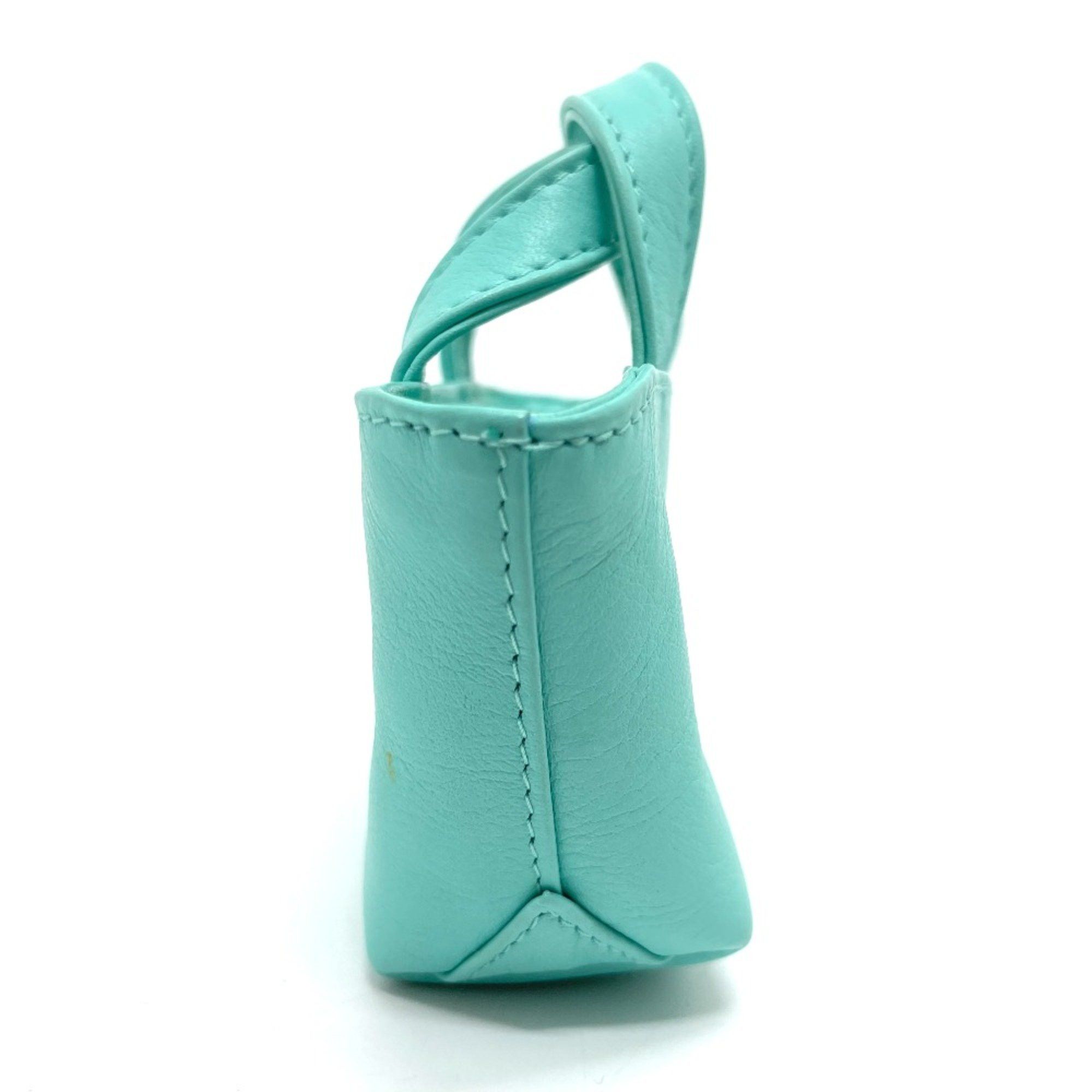 Dior CHRISTIAN DIOR CD logo bag mini pouch charm Hand Bag Turquoise x Gold Hardware Size ONE SIZE - 3 Thumbnail
