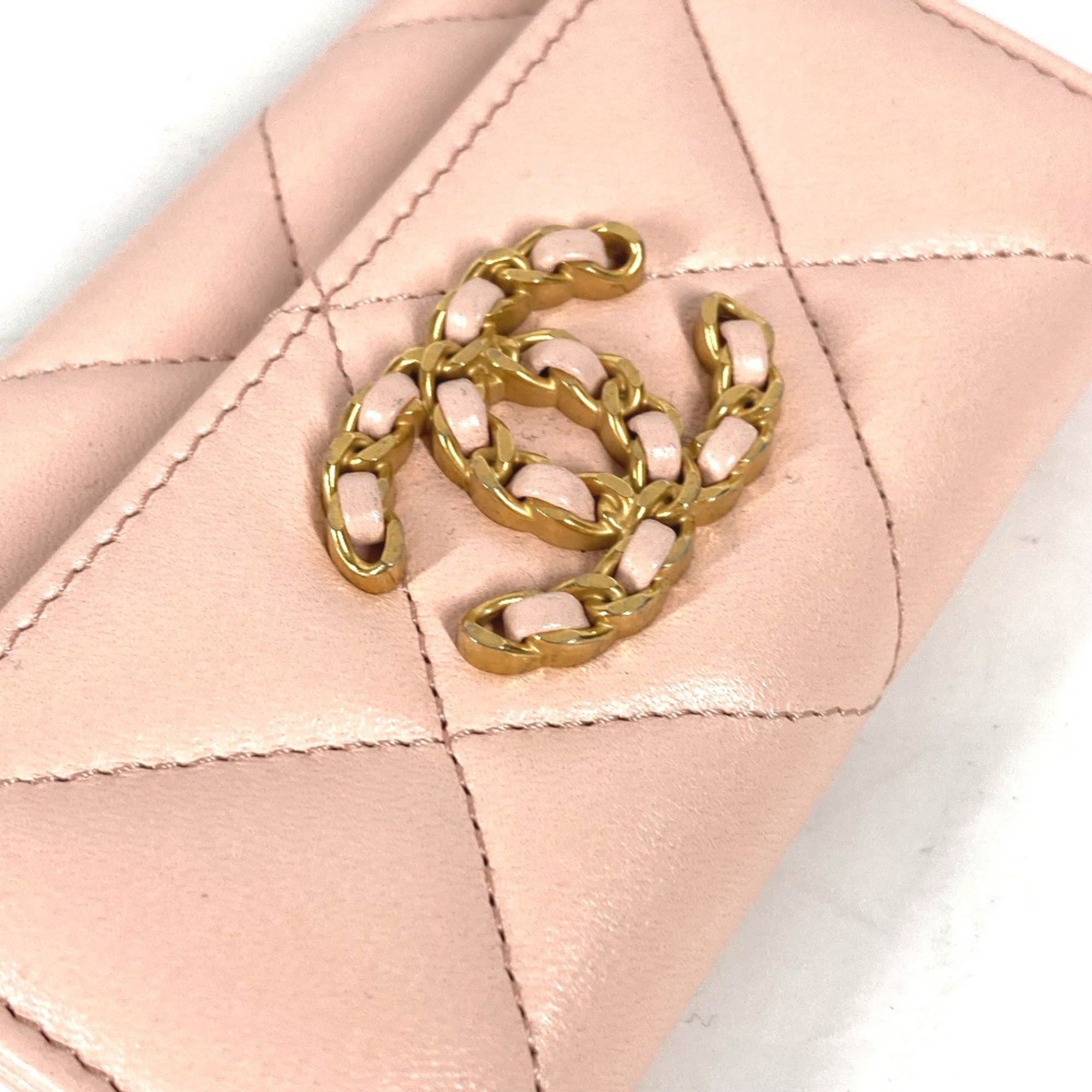 Chanel Chanel 19th Line CC Mark Wallet Coin Compartment coin purse pink Gold Size ONE SIZE - 6 Thumbnail