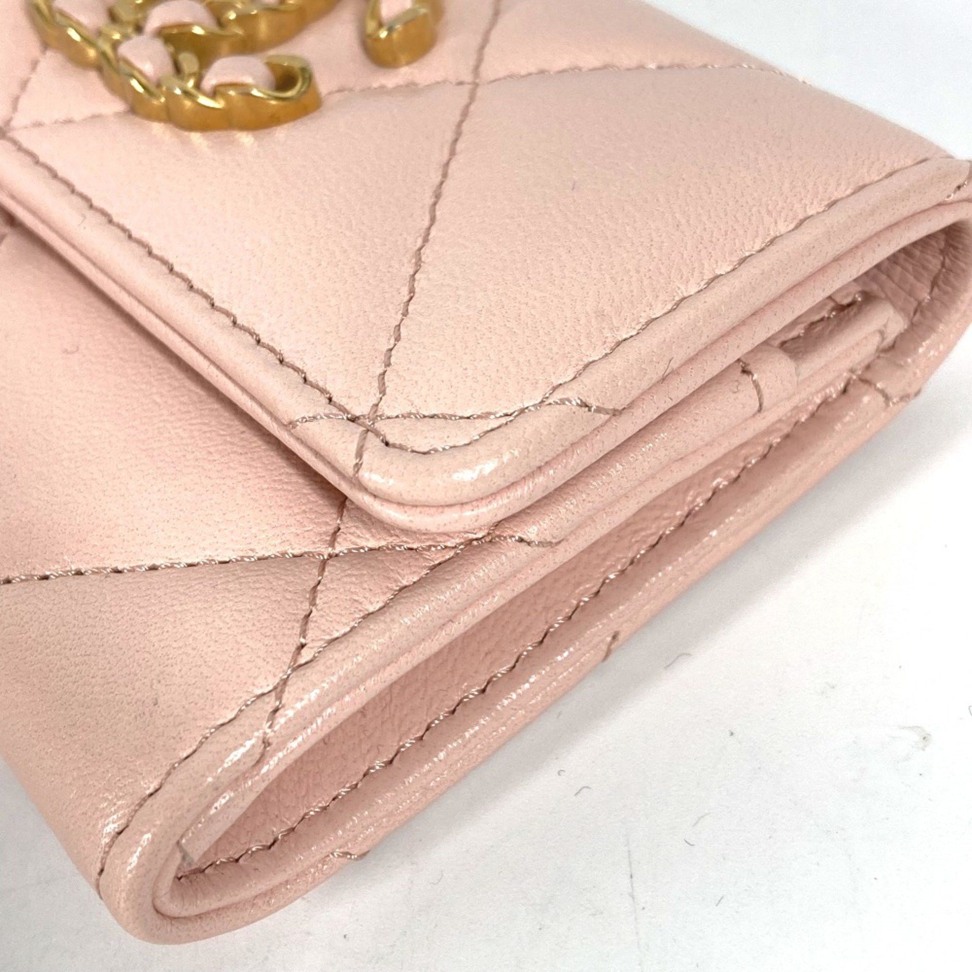 Chanel Chanel 19th Line CC Mark Wallet Coin Compartment coin purse pink Gold Size ONE SIZE - 5 Thumbnail