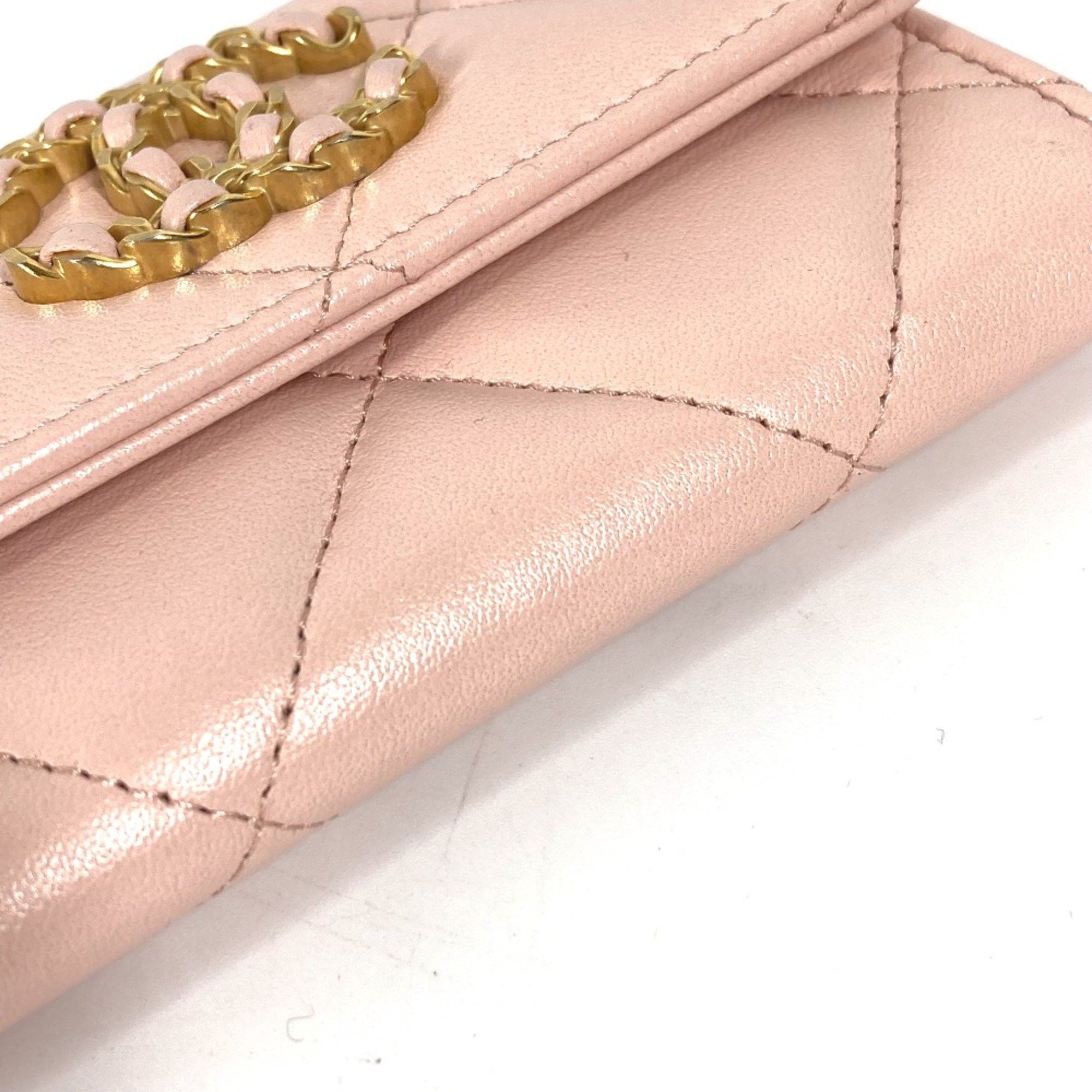 Chanel Chanel 19th Line CC Mark Wallet Coin Compartment coin purse pink Gold Size ONE SIZE - 4 Thumbnail