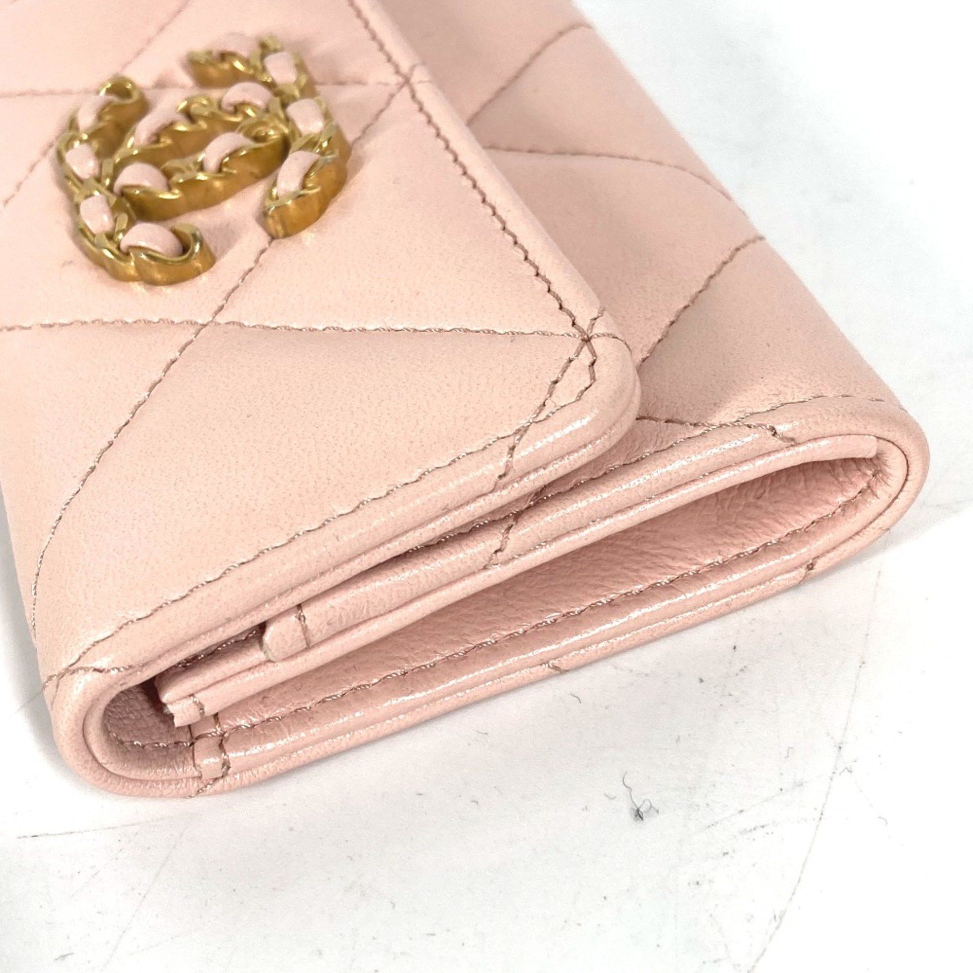 Chanel Chanel 19th Line CC Mark Wallet Coin Compartment coin purse pink Gold Size ONE SIZE - 3 Thumbnail