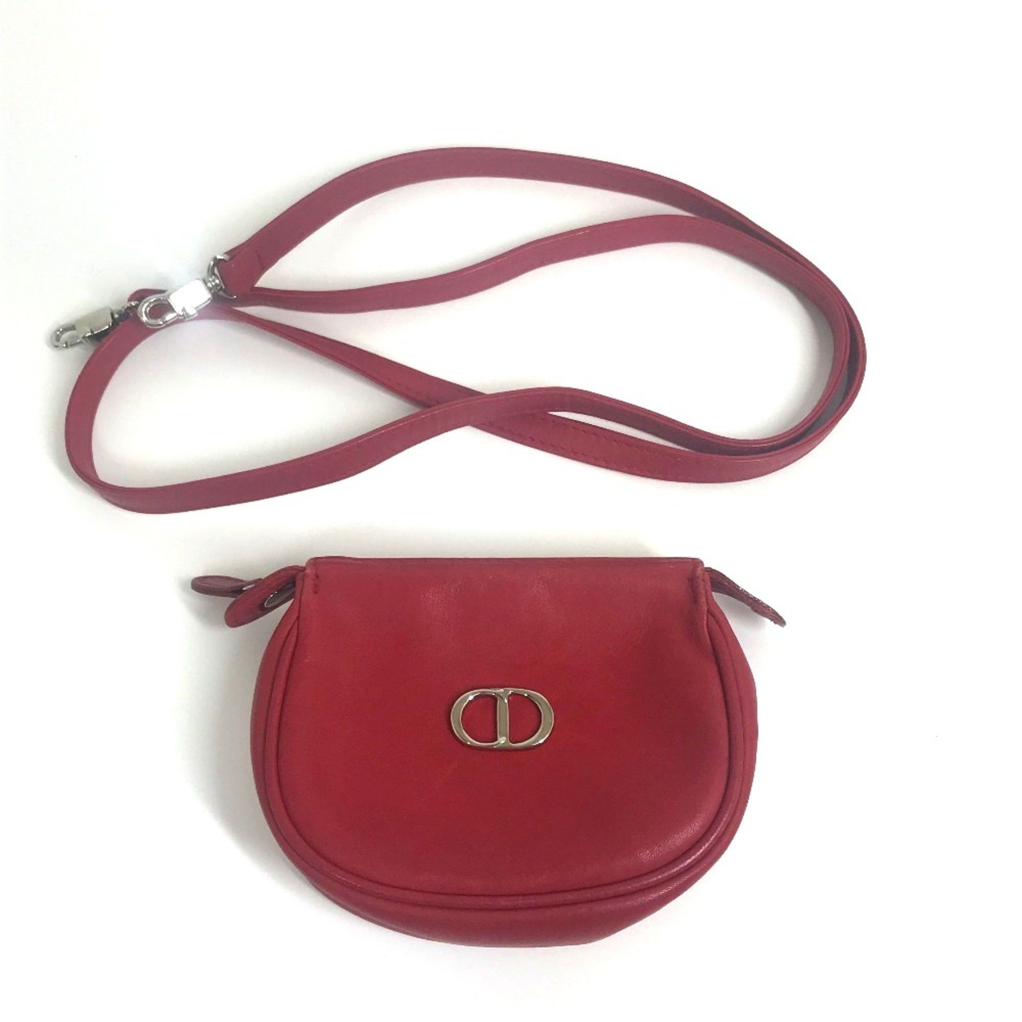 Dior Christian CHRISTIAN DIOR CDHardware Bag Crossbody Shoulder Bag Red SilverHardware Size ONE SIZE - 16 Thumbnail