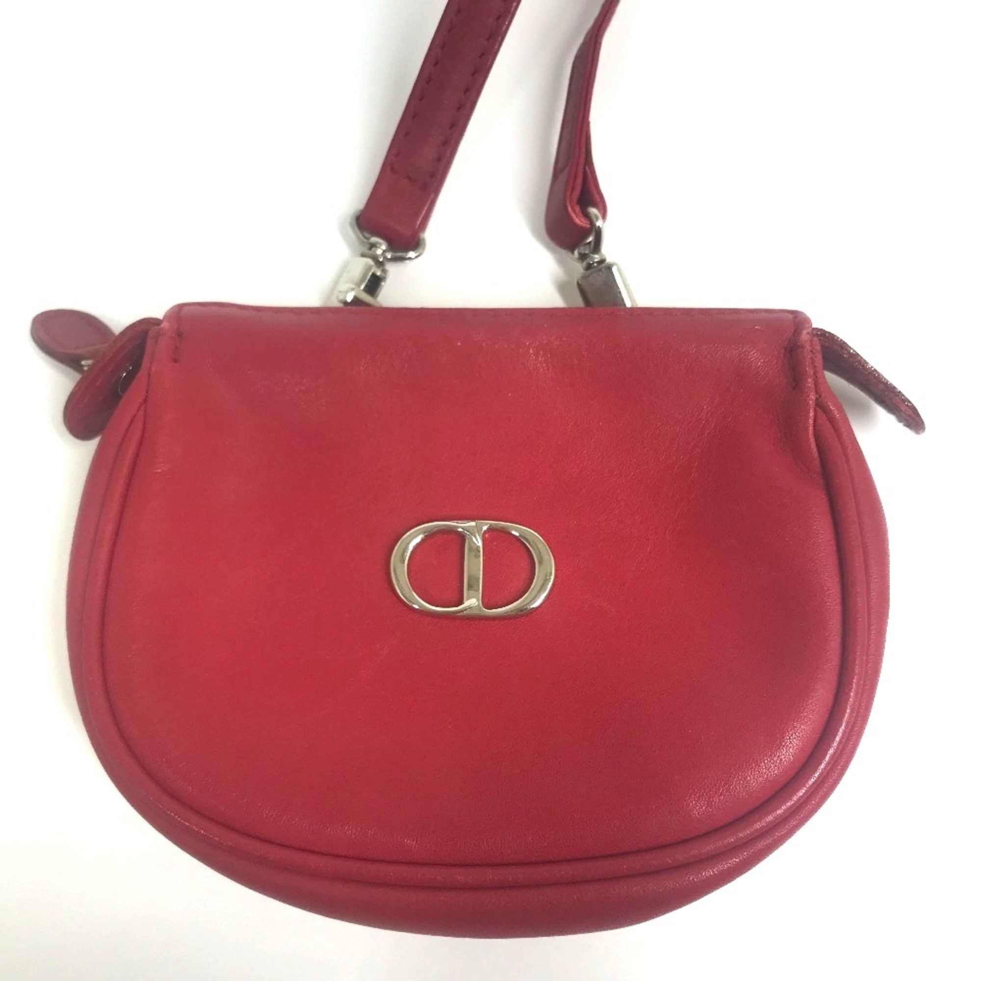 Dior Christian CHRISTIAN DIOR CDHardware Bag Crossbody Shoulder Bag Red SilverHardware Size ONE SIZE - 2 Thumbnail