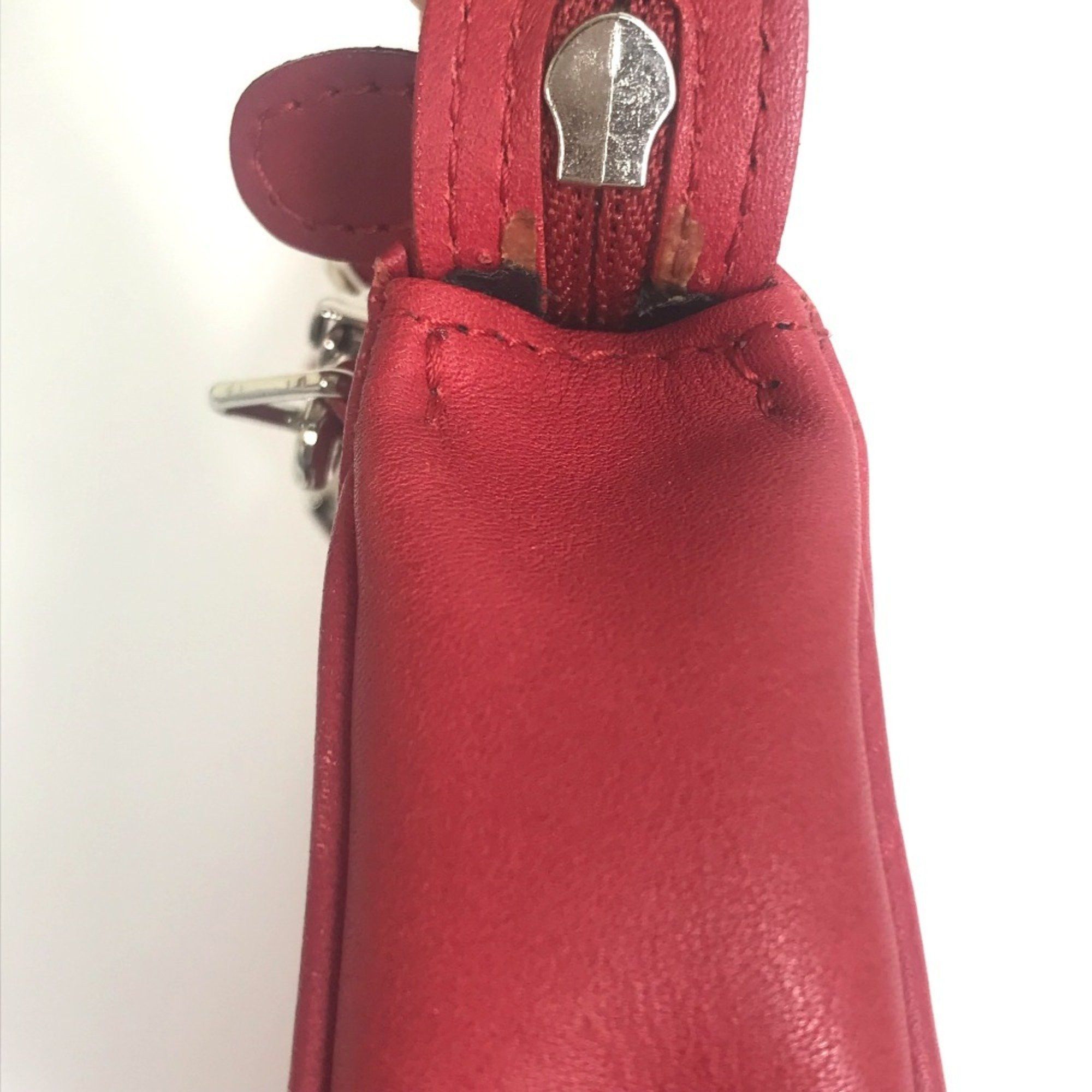 Dior Christian CHRISTIAN DIOR CDHardware Bag Crossbody Shoulder Bag Red SilverHardware Size ONE SIZE - 7 Thumbnail