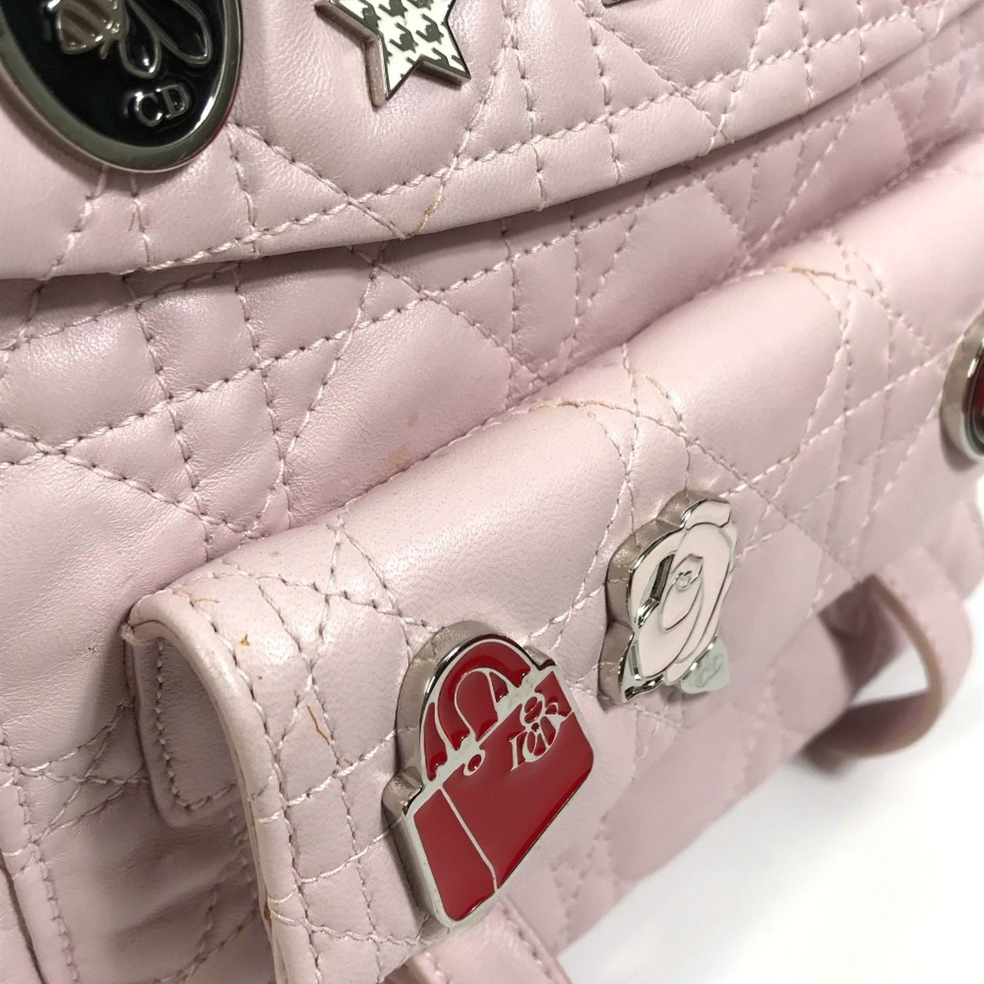 Dior Christian CHRISTIAN DIOR Cannage Stardust Small Ginza limited Backpack Soft pink pink Size ONE SIZE - 8 Thumbnail