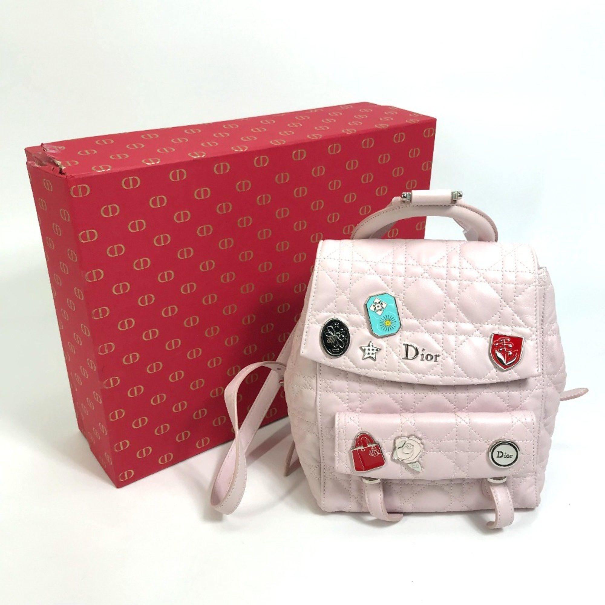 Dior Christian CHRISTIAN DIOR Cannage Stardust Small Ginza limited Backpack Soft pink pink Size ONE SIZE - 16 Thumbnail