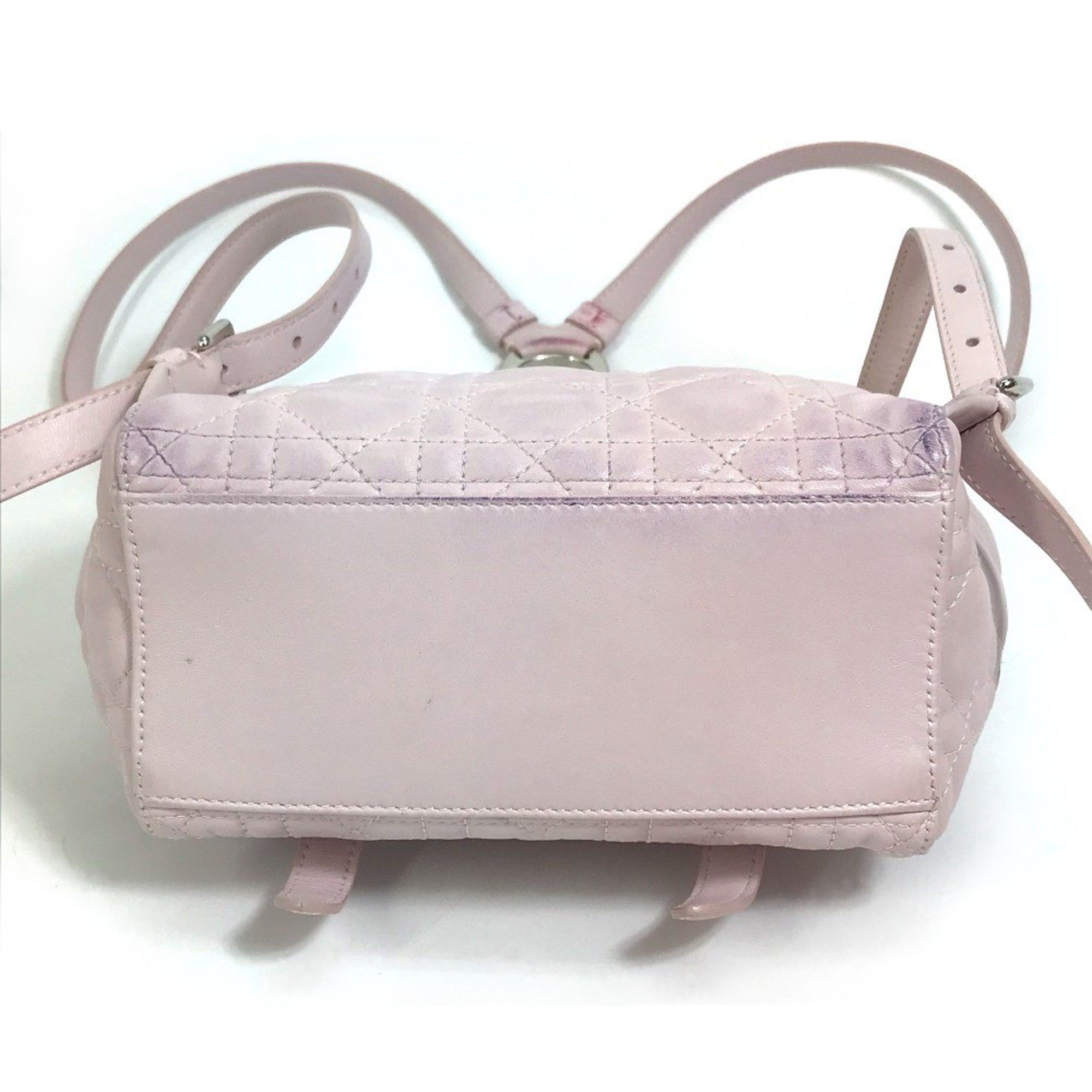 Dior Christian CHRISTIAN DIOR Cannage Stardust Small Ginza limited Backpack Soft pink pink Size ONE SIZE - 4 Thumbnail