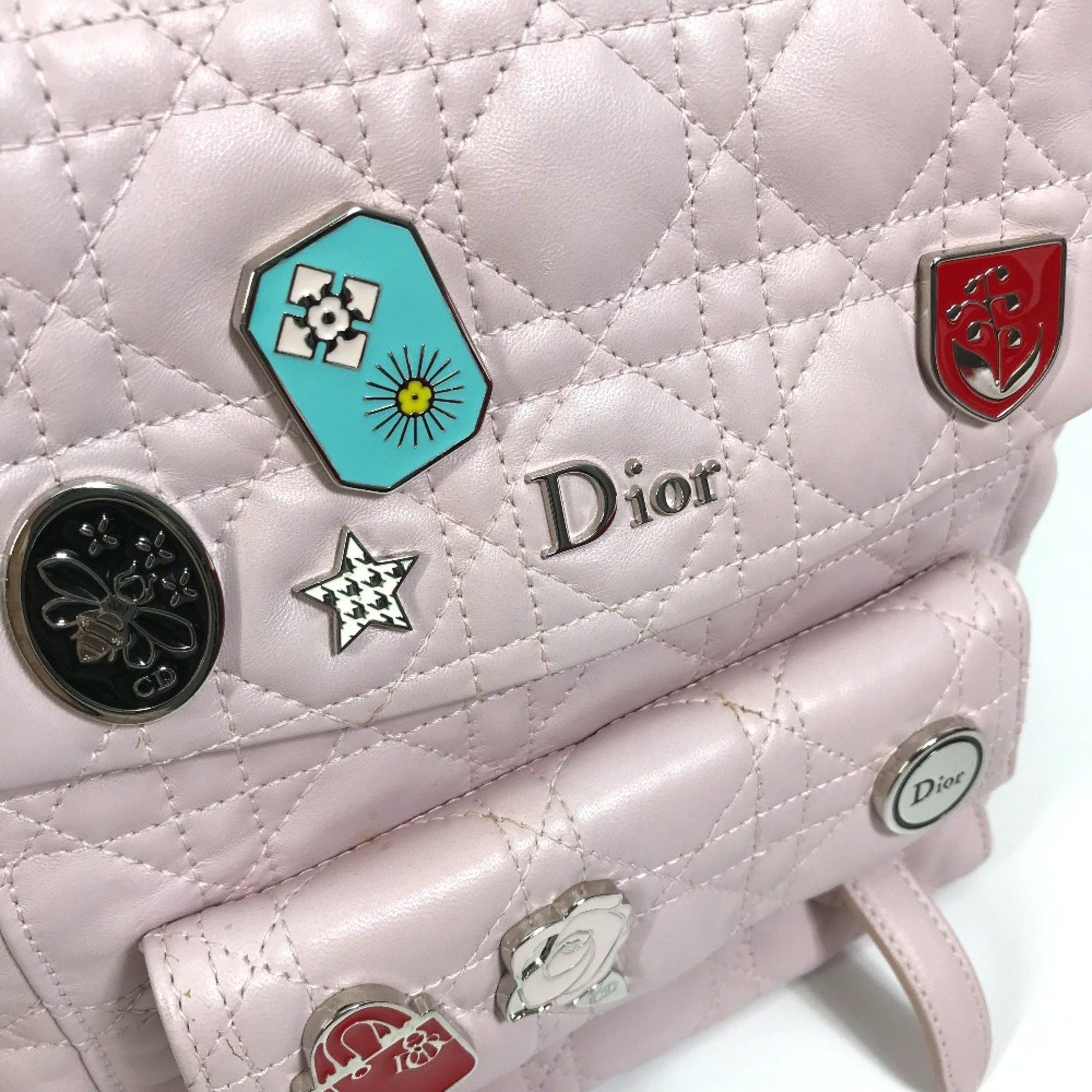 Dior Christian CHRISTIAN DIOR Cannage Stardust Small Ginza limited Backpack Soft pink pink Size ONE SIZE - 13 Thumbnail