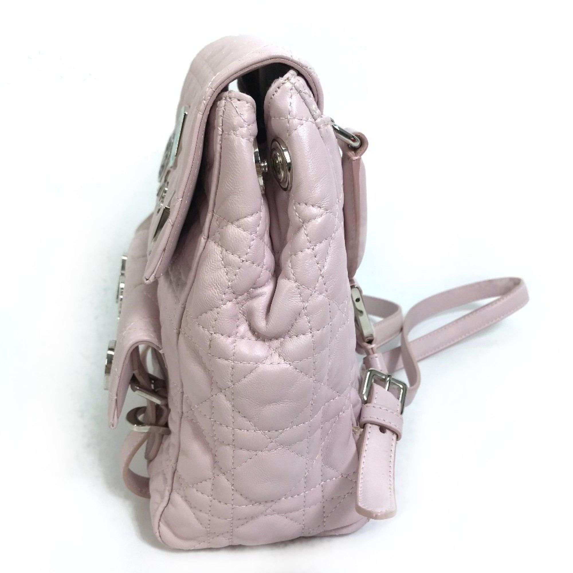 Dior Christian CHRISTIAN DIOR Cannage Stardust Small Ginza limited Backpack Soft pink pink Size ONE SIZE - 3 Thumbnail