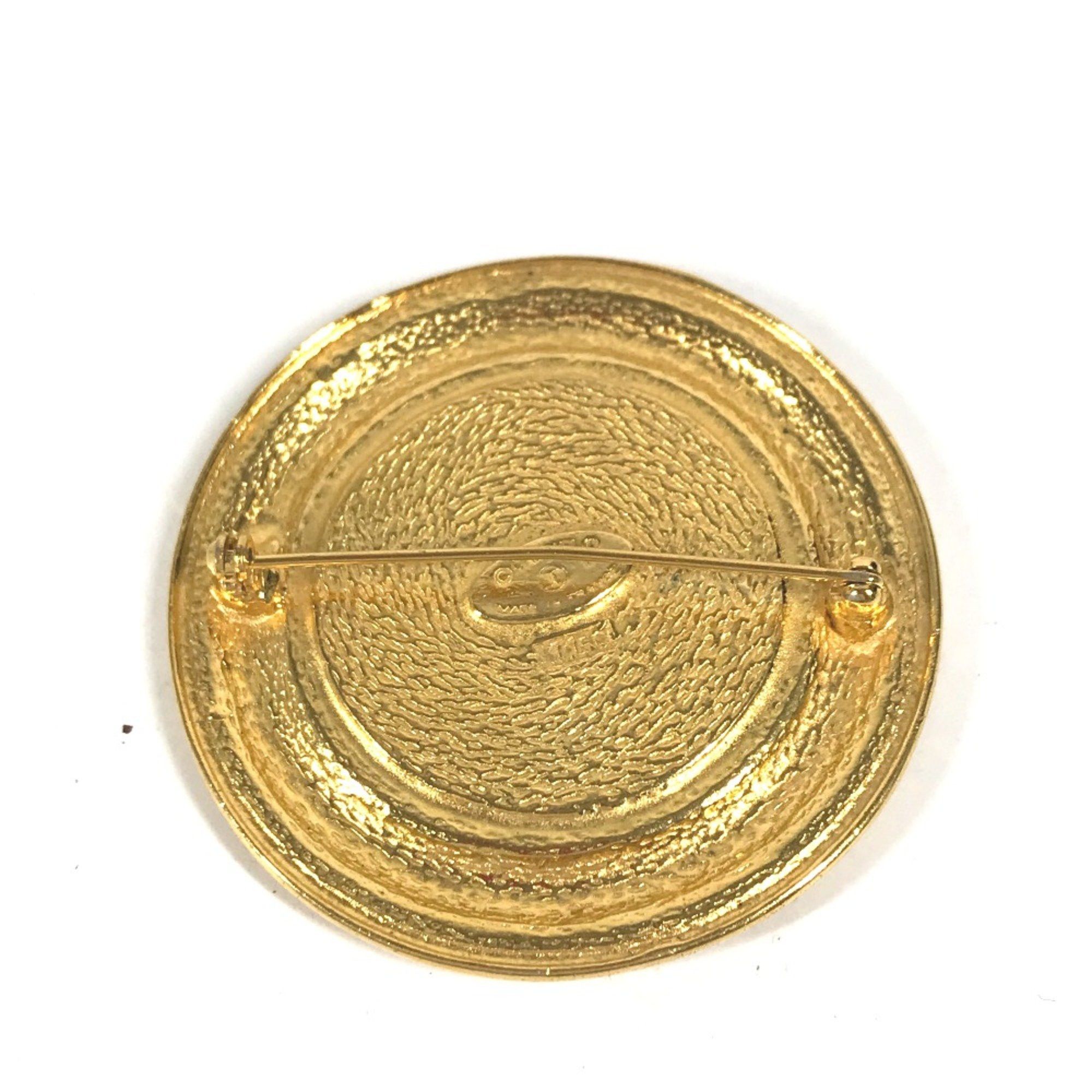 Chanel Chanel Vintage Round Cambon Retro Accessories Small Items Brooch Gold Size ONE SIZE - 2 Thumbnail