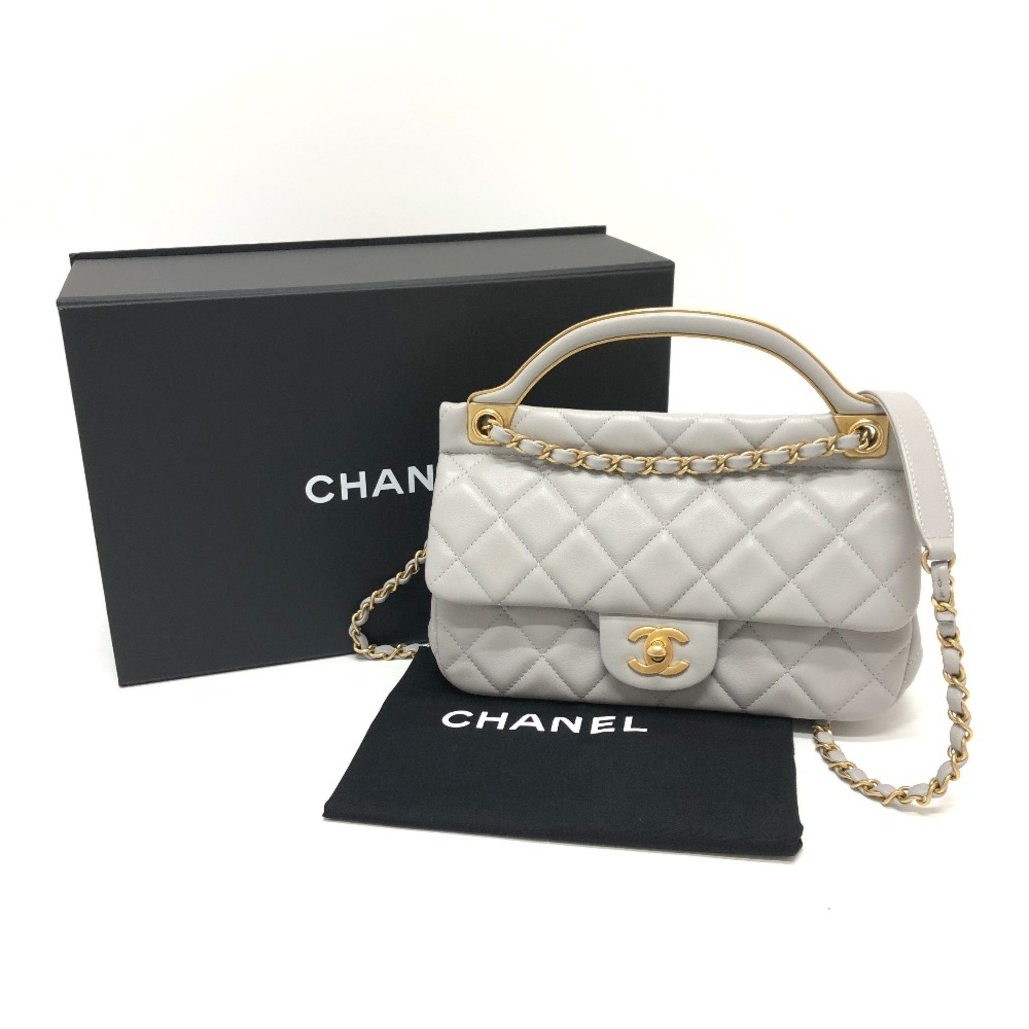 Chanel Chanel 2WAY Crossbody Shoulder Shoulder Bag gray GoldHardware Size ONE SIZE - 15 Thumbnail