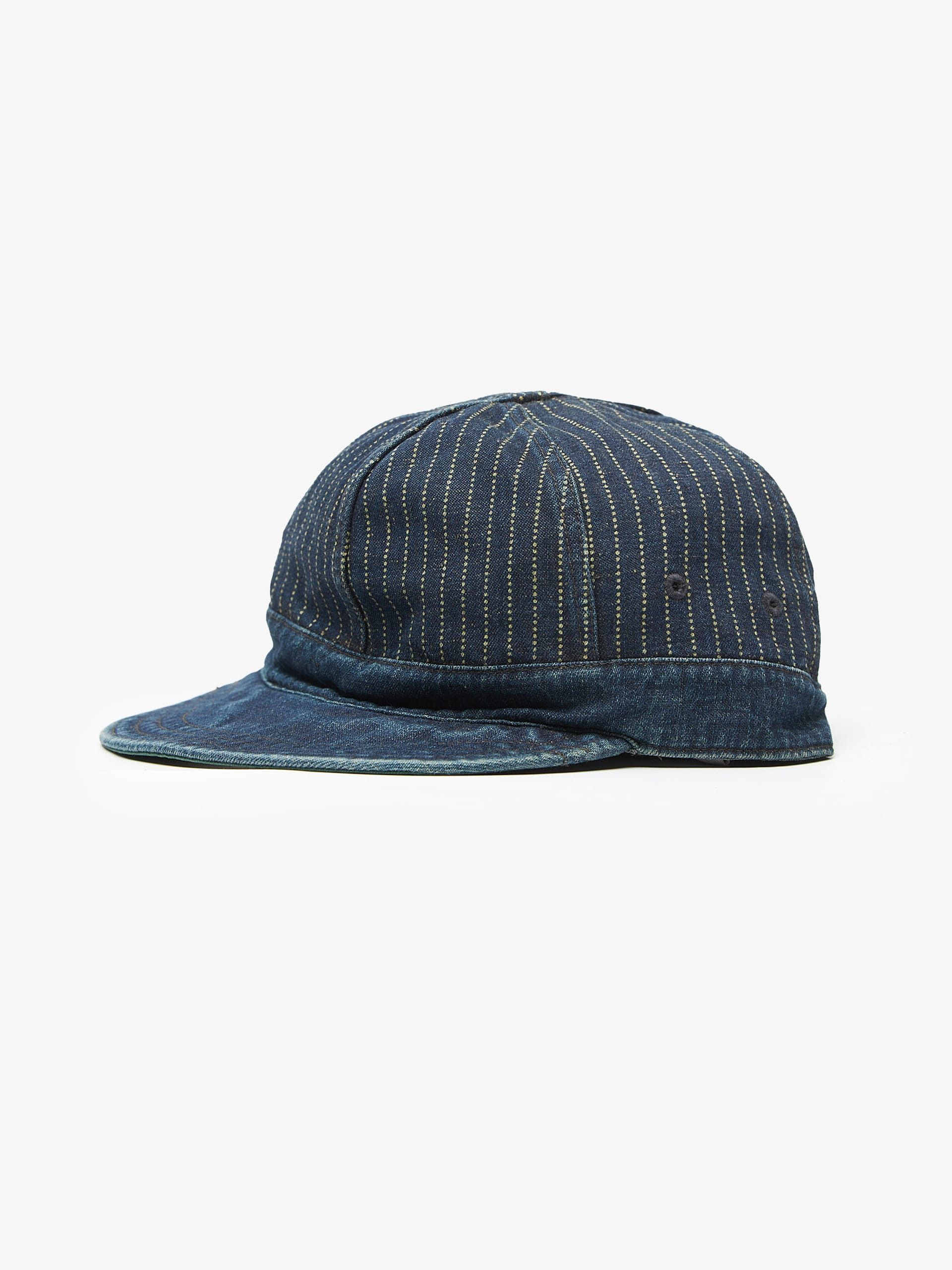 Ralph Lauren Navy Striped Cotton Denim Cap Size ONE SIZE - 2 Thumbnail