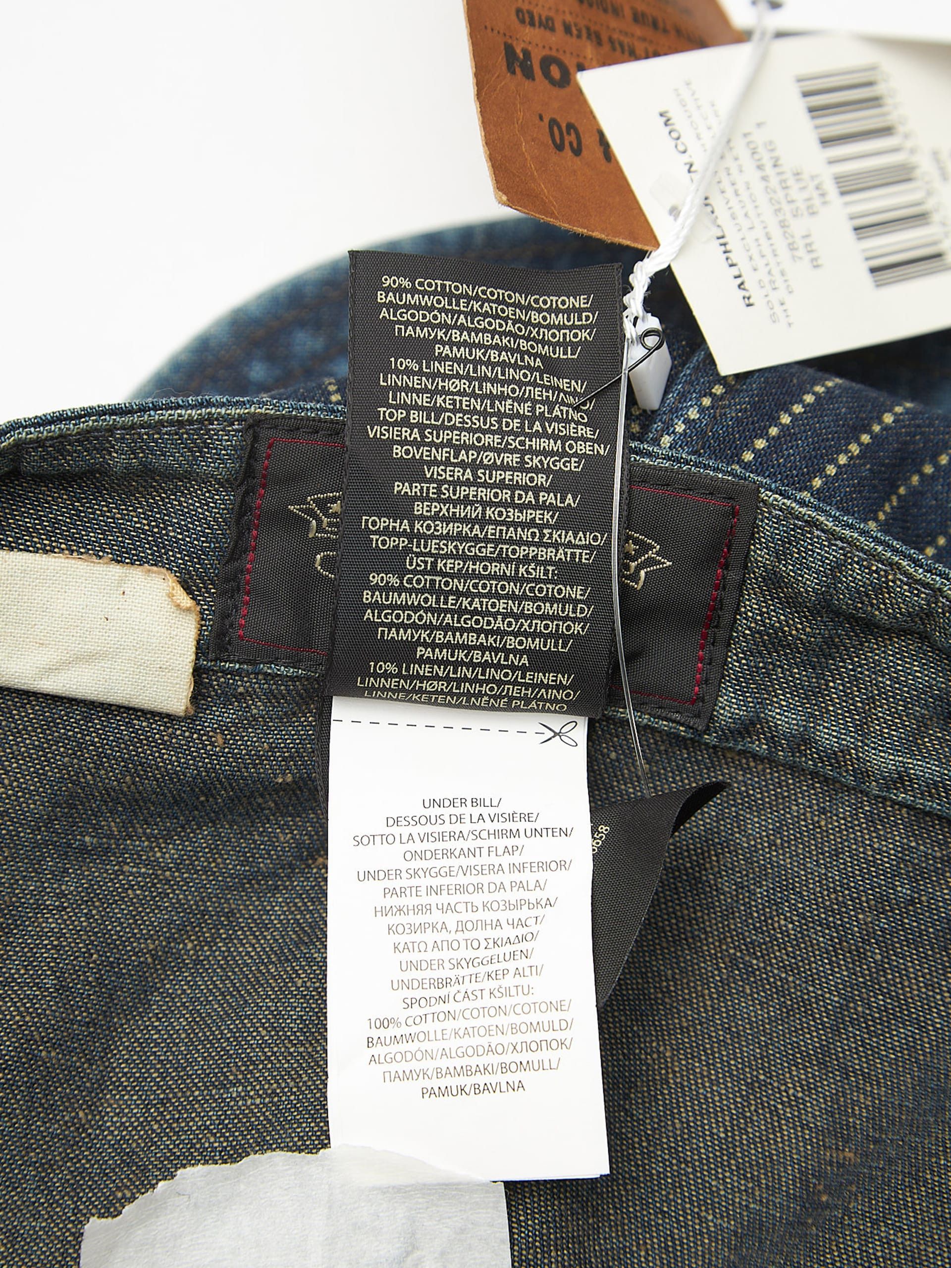 Ralph Lauren Navy Striped Cotton Denim Cap Size ONE SIZE - 5 Thumbnail