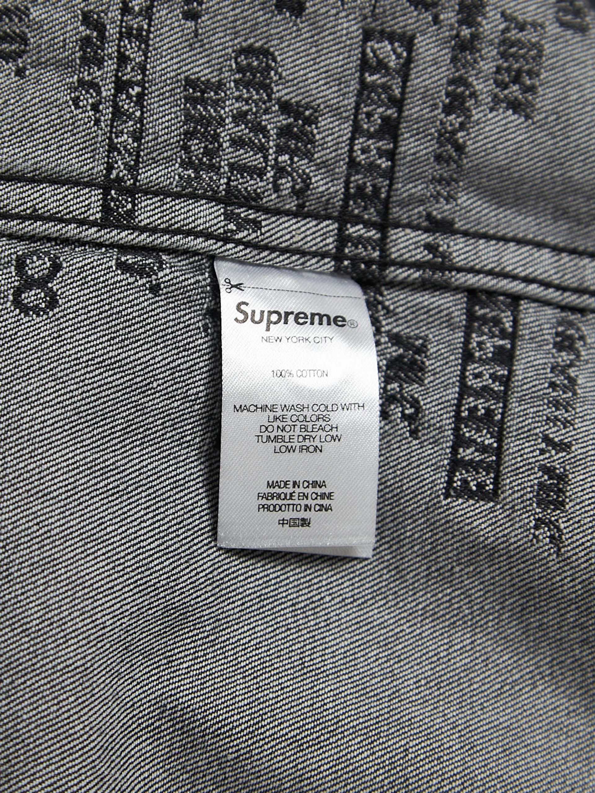 Supreme Dark Gray Writings Embroidered Cotton Overshirt Size US XL / EU 56 / 4 - 4 Thumbnail