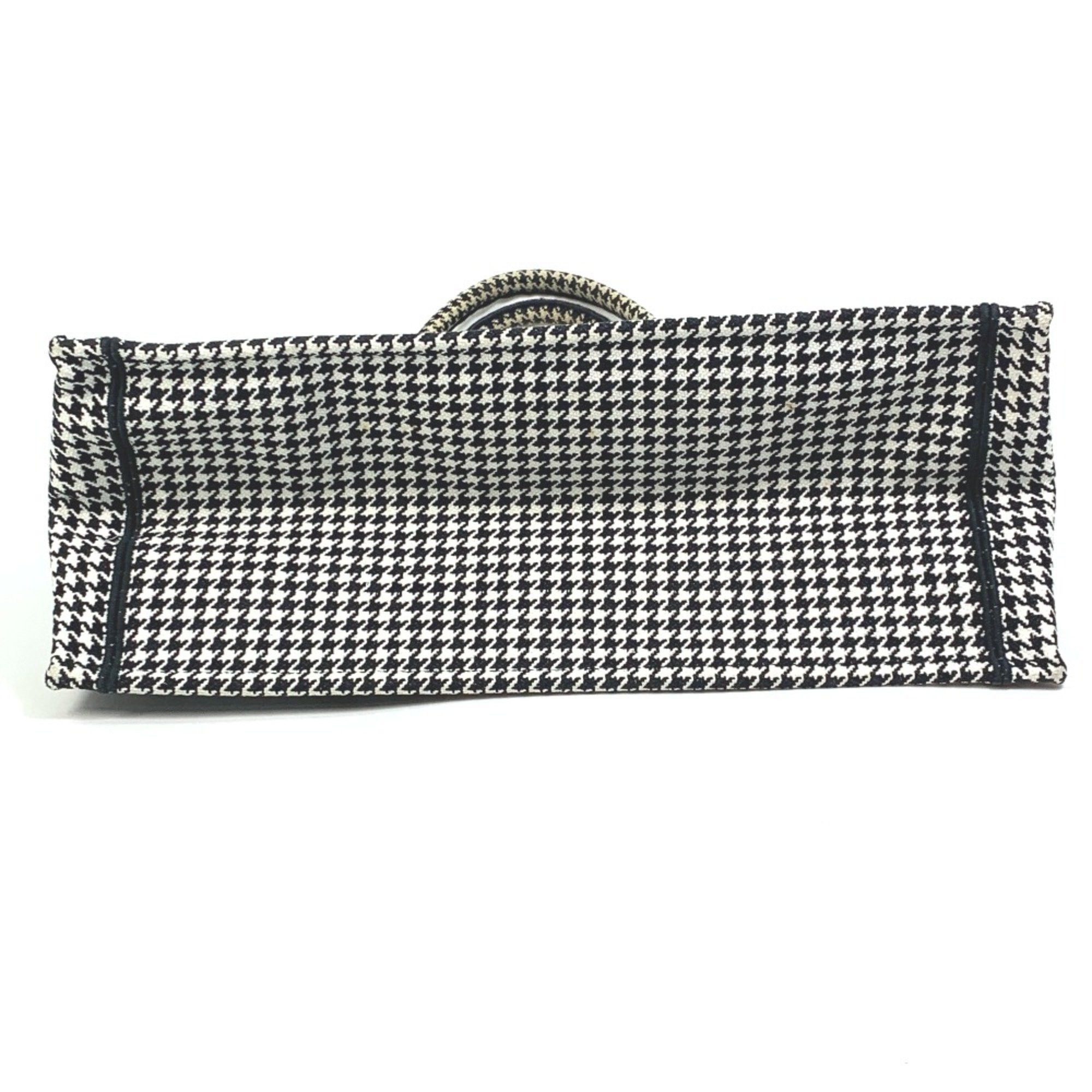 Dior CHRISTIAN DIOR Houndstooth Shoulder Bag bag book tote Tote Bag White/Black Size ONE SIZE - 4 Thumbnail