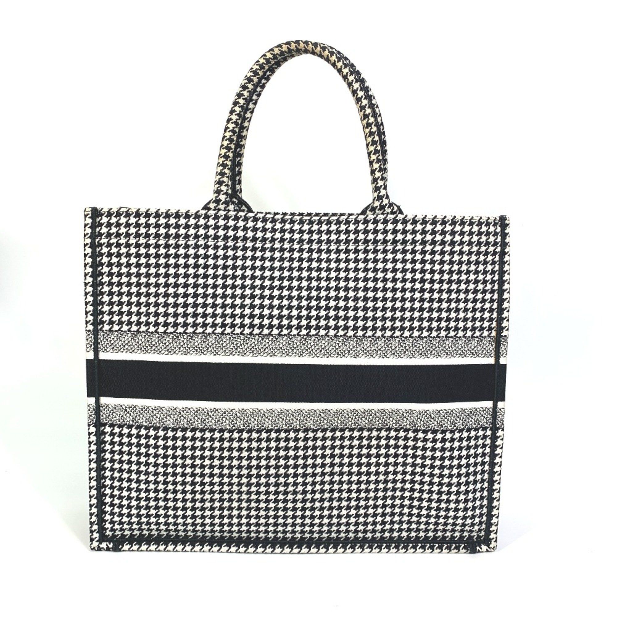 Dior CHRISTIAN DIOR Houndstooth Shoulder Bag bag book tote Tote Bag White/Black Size ONE SIZE - 2 Thumbnail