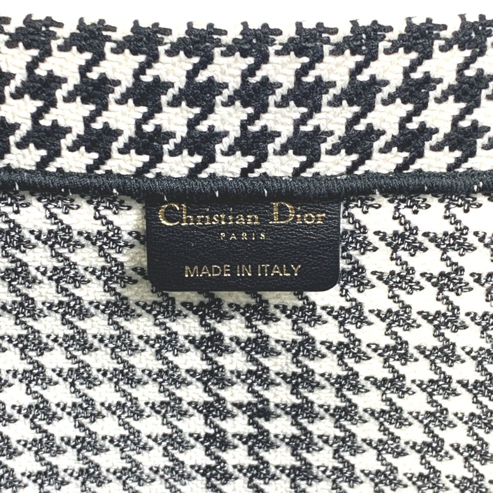 Dior CHRISTIAN DIOR Houndstooth Shoulder Bag bag book tote Tote Bag White/Black Size ONE SIZE - 14 Thumbnail