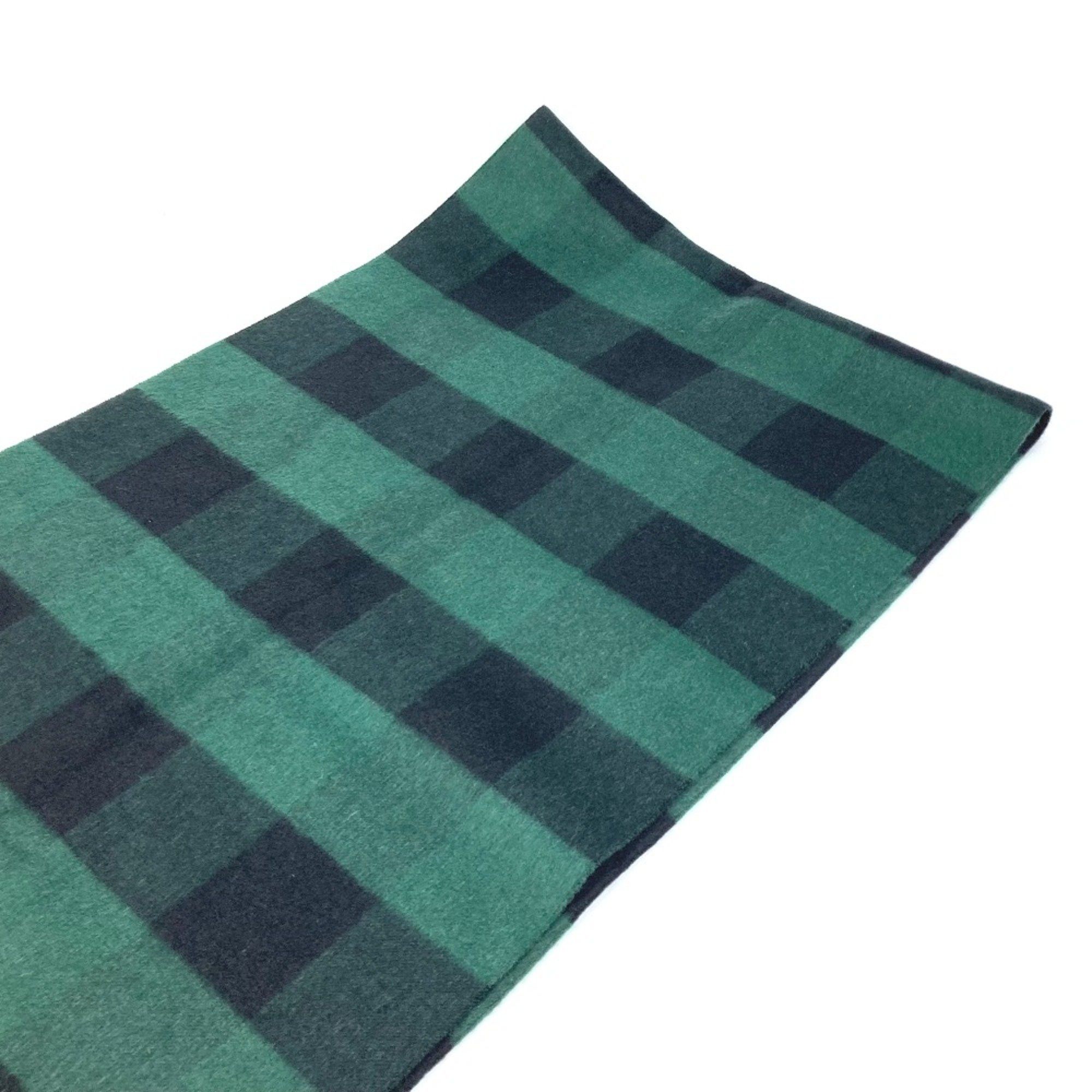Dior CHRISTIAN DIOR 95CHE200100 Logo fringe Large format shawl Scarf Green Black Size ONE SIZE - 6 Thumbnail