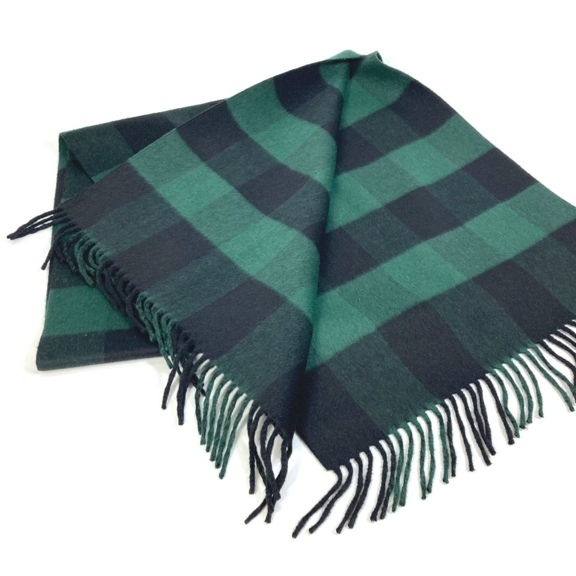 Dior CHRISTIAN DIOR 95CHE200100 Logo fringe Large format shawl Scarf Green Black Size ONE SIZE - 4 Thumbnail