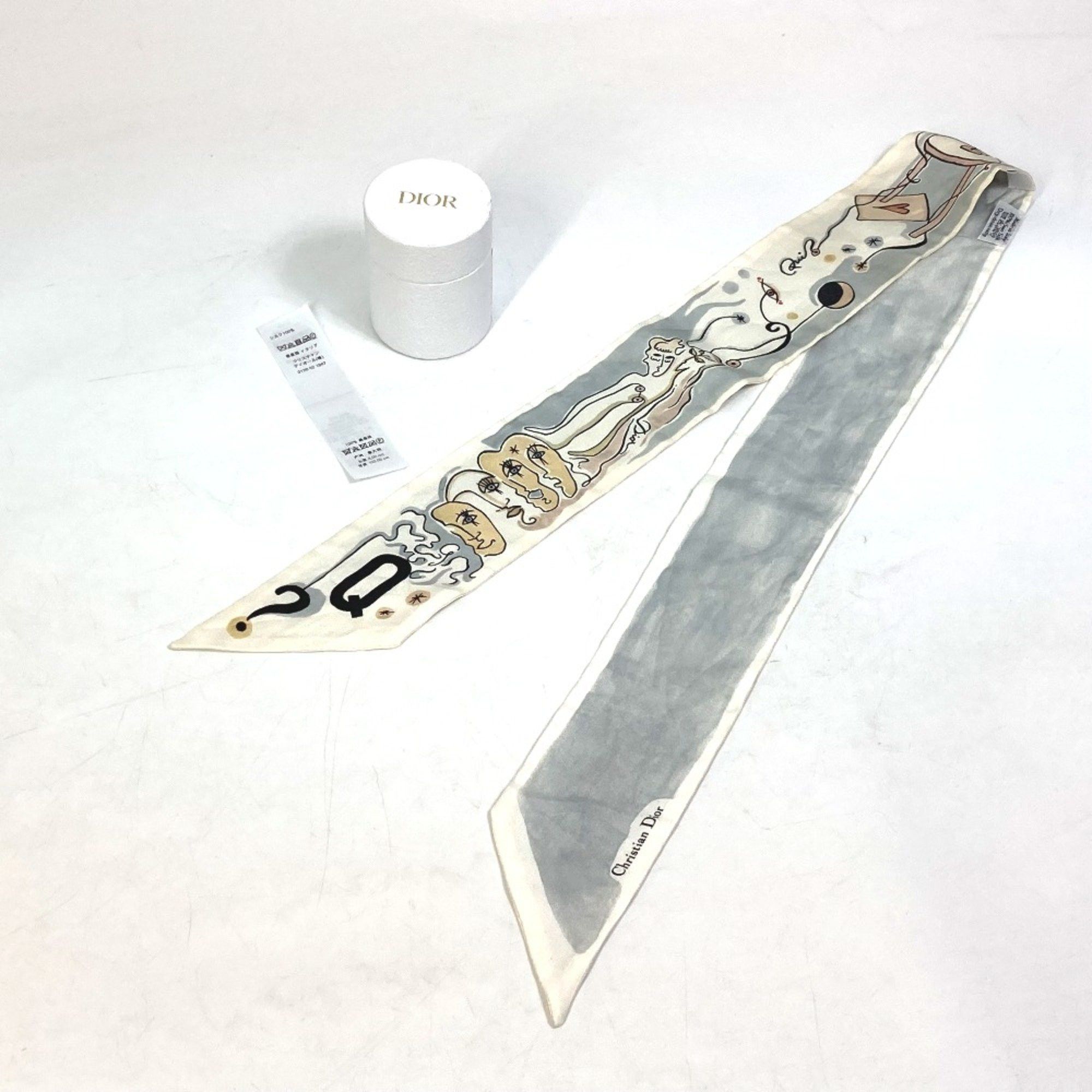 Dior CHRISTIAN DIOR initial logo Q BandeauScarf Scarf White Size ONE SIZE - 10 Thumbnail