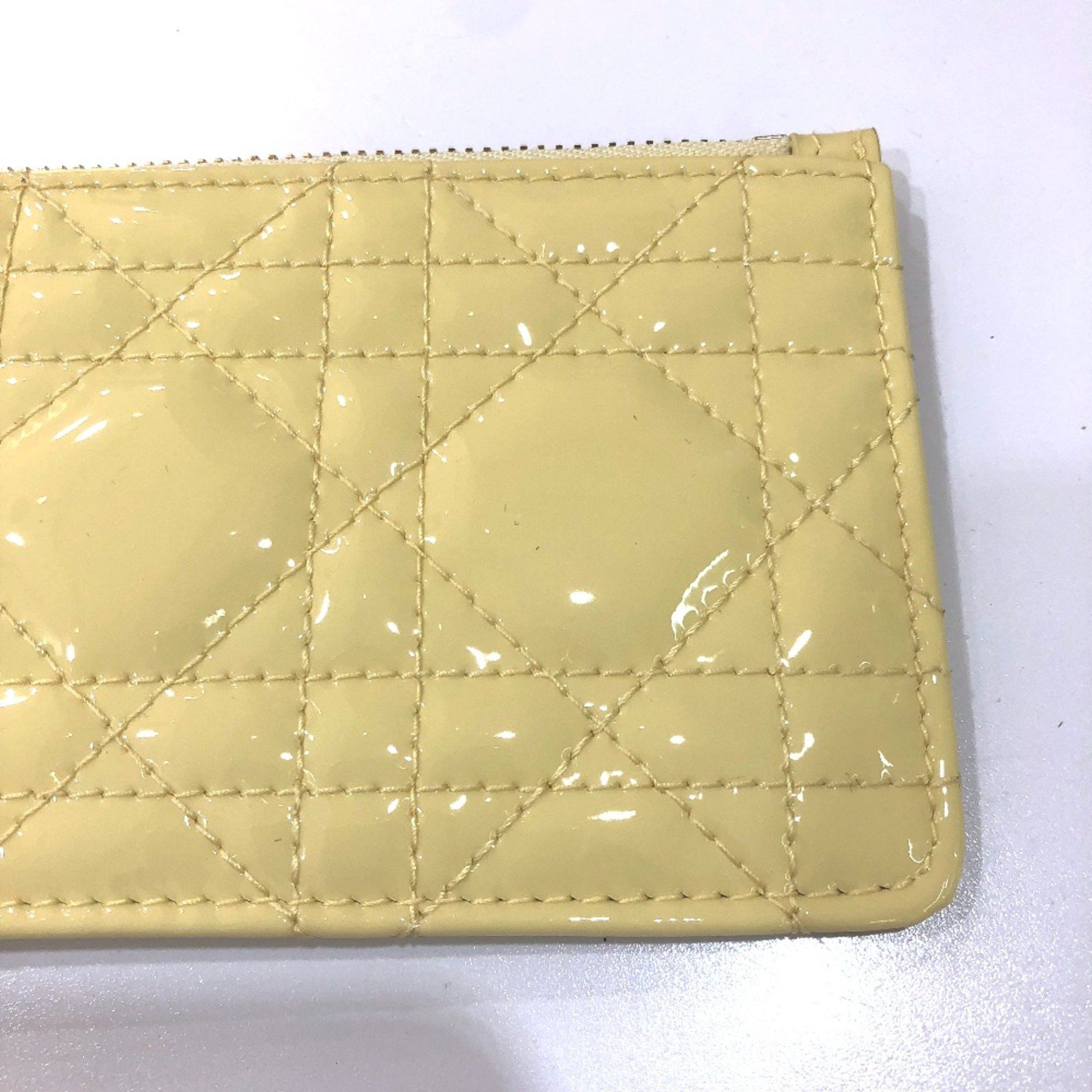 Dior CHRISTIAN DIOR Cannage patent coin purse Beige GoldHardware Size ONE SIZE - 6 Thumbnail