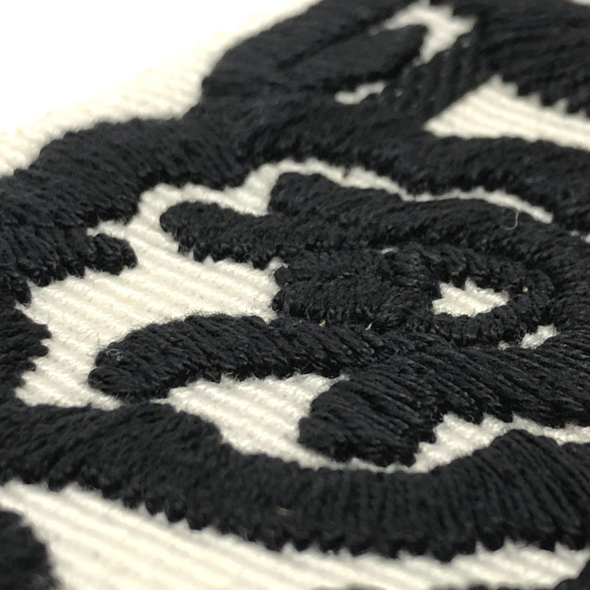 Dior CHRISTIAN DIOR Logo embroidery belt White Black Size ONE SIZE - 5 Thumbnail