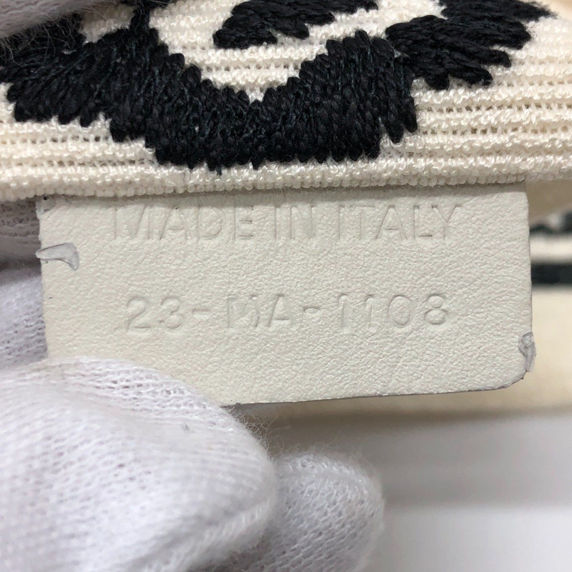 Dior CHRISTIAN DIOR Logo embroidery belt White Black Size ONE SIZE - 8 Thumbnail