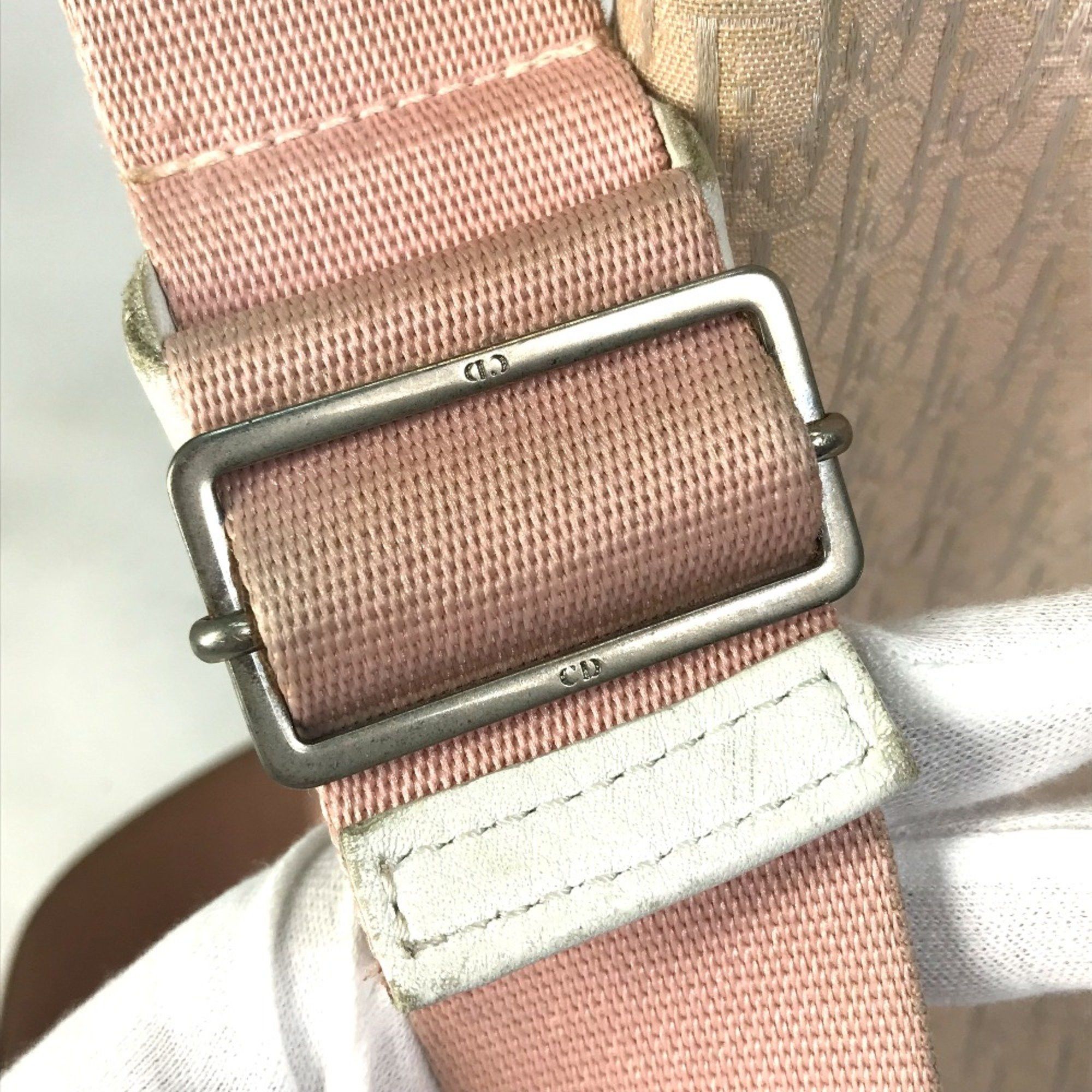 Dior CHRISTIAN DIOR Trotter Bag Crossbody Shoulder Bag Pink x White Size ONE SIZE - 9 Thumbnail
