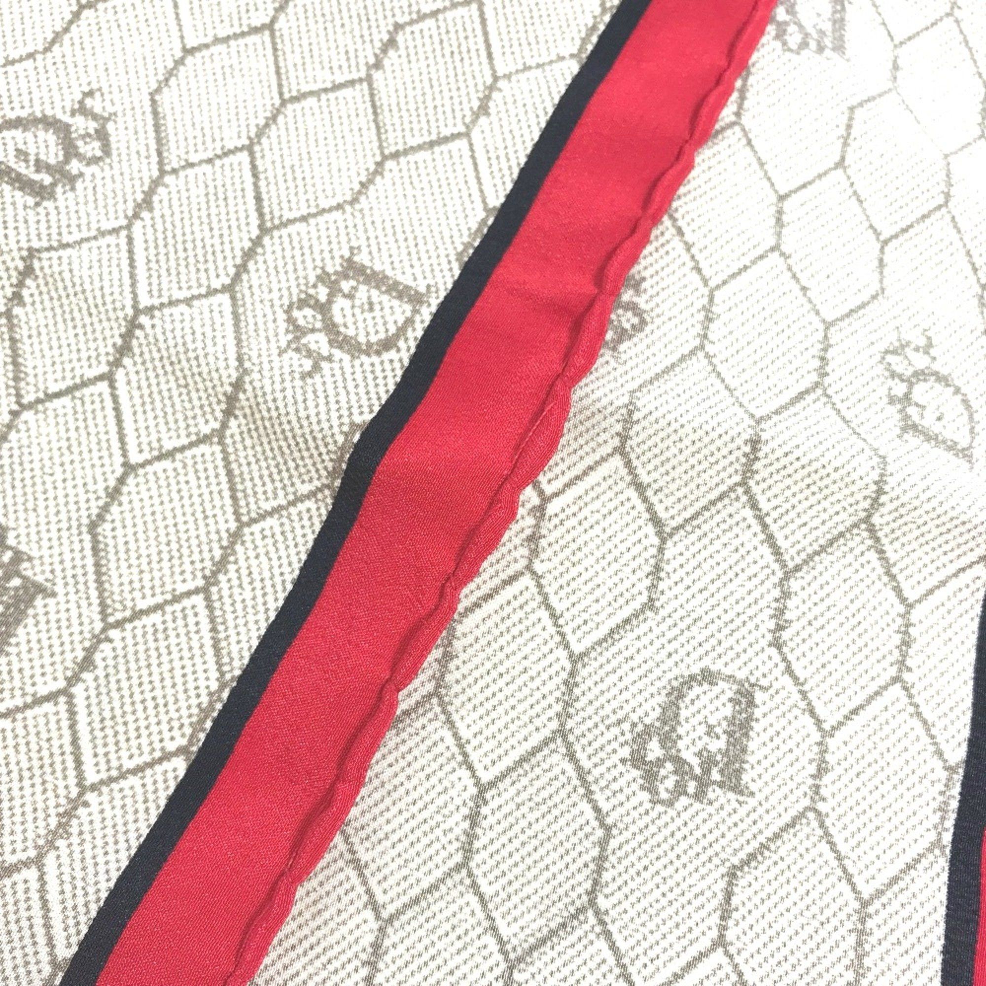 Dior CHRISTIAN DIOR Honeycomb handkerchief Scarf Beige x Red x Black Size ONE SIZE - 4 Thumbnail